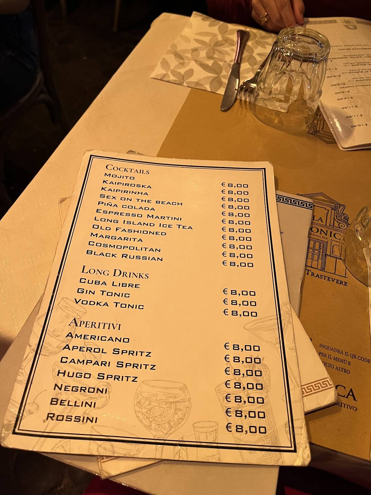 Menu di La Canonica 