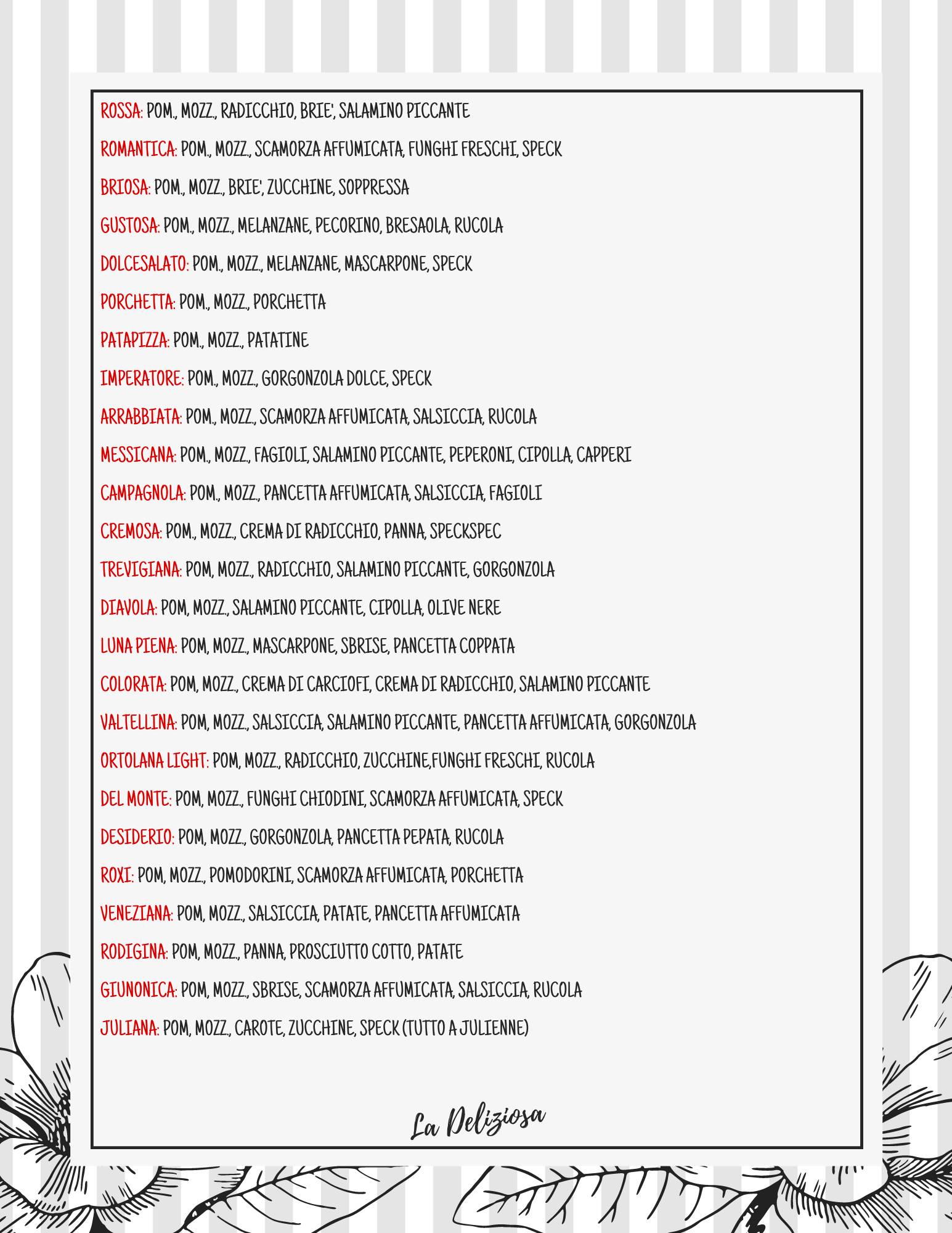 Menu di La Deliziosa Di Maniezzo Michela 