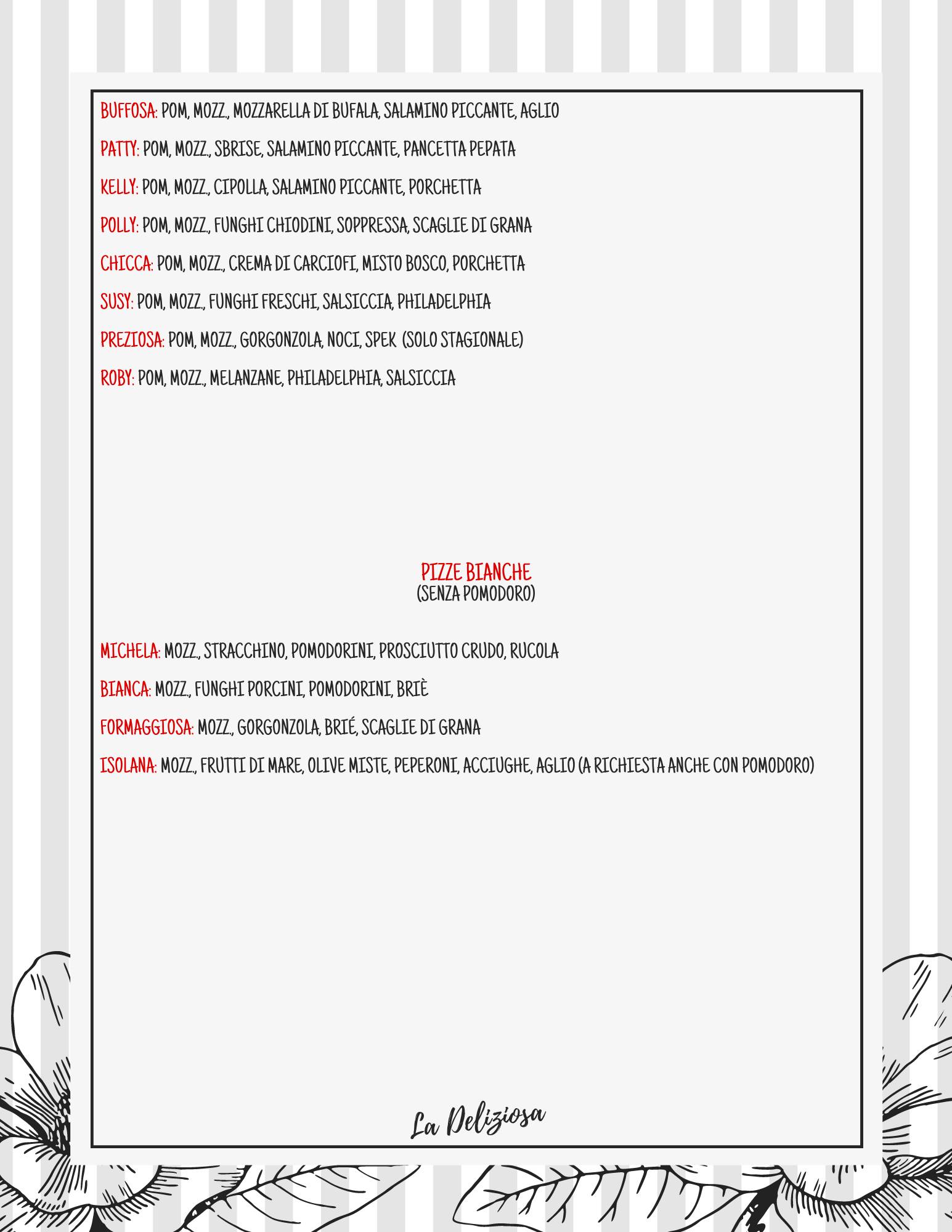 Menu di La Deliziosa Di Maniezzo Michela 