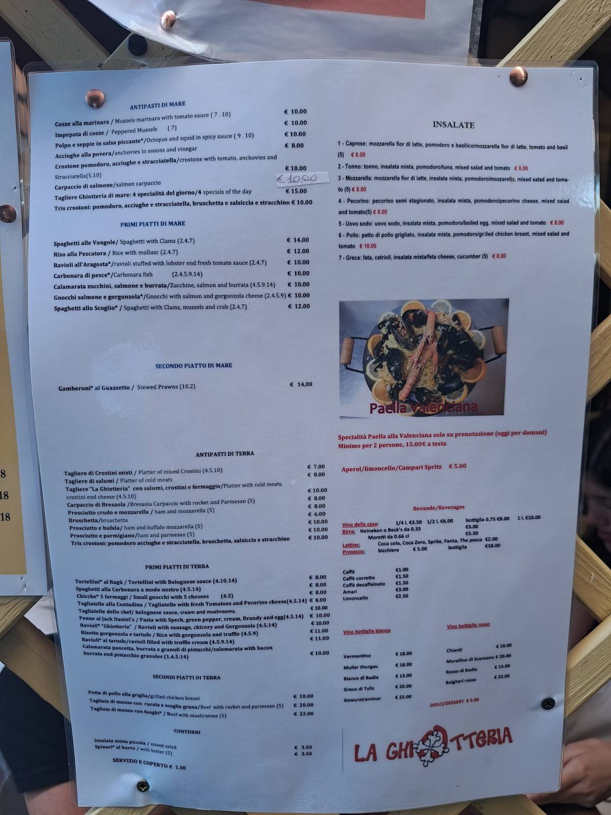 Menu di La Ghiotteria 