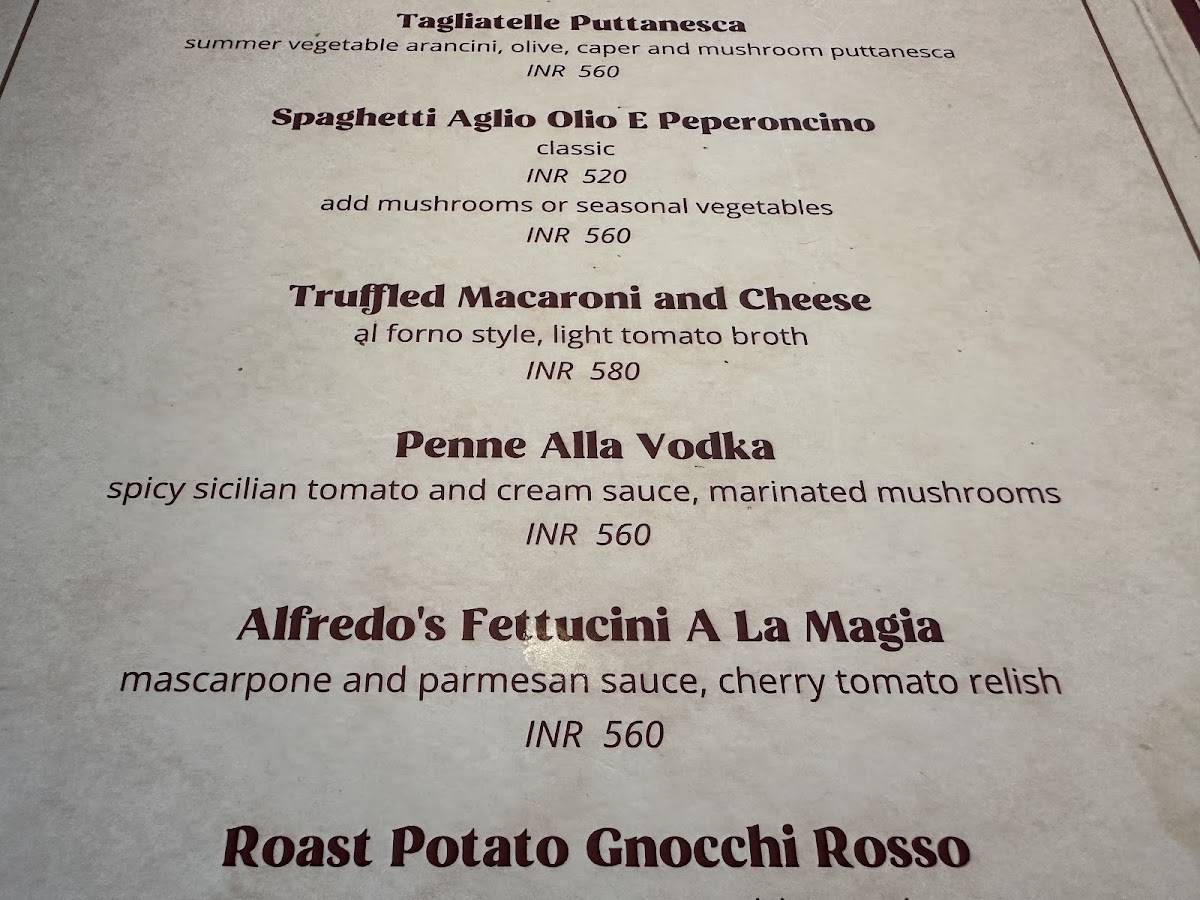 La Magia menu