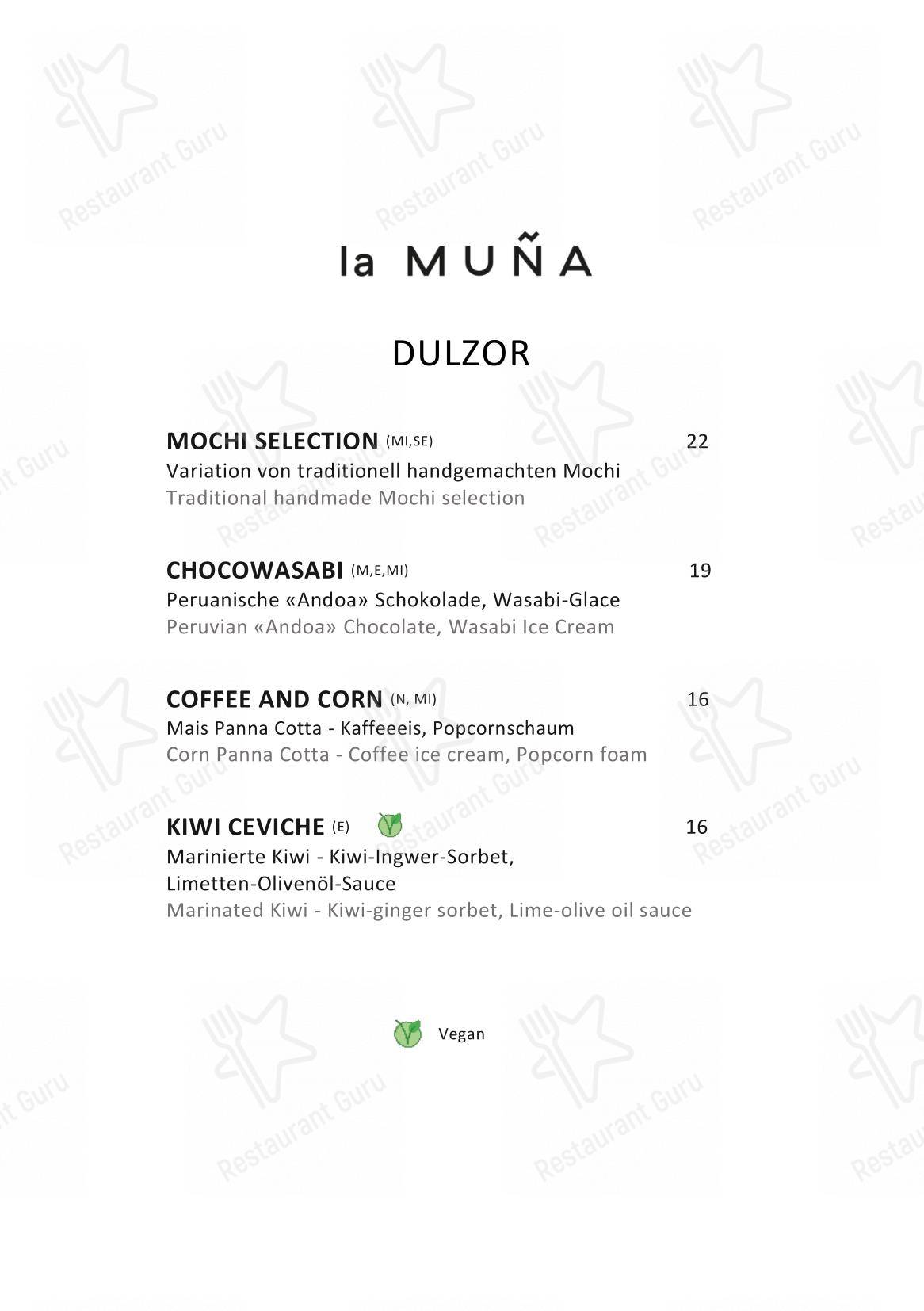 Menu bar per La Muña Davos ristorante