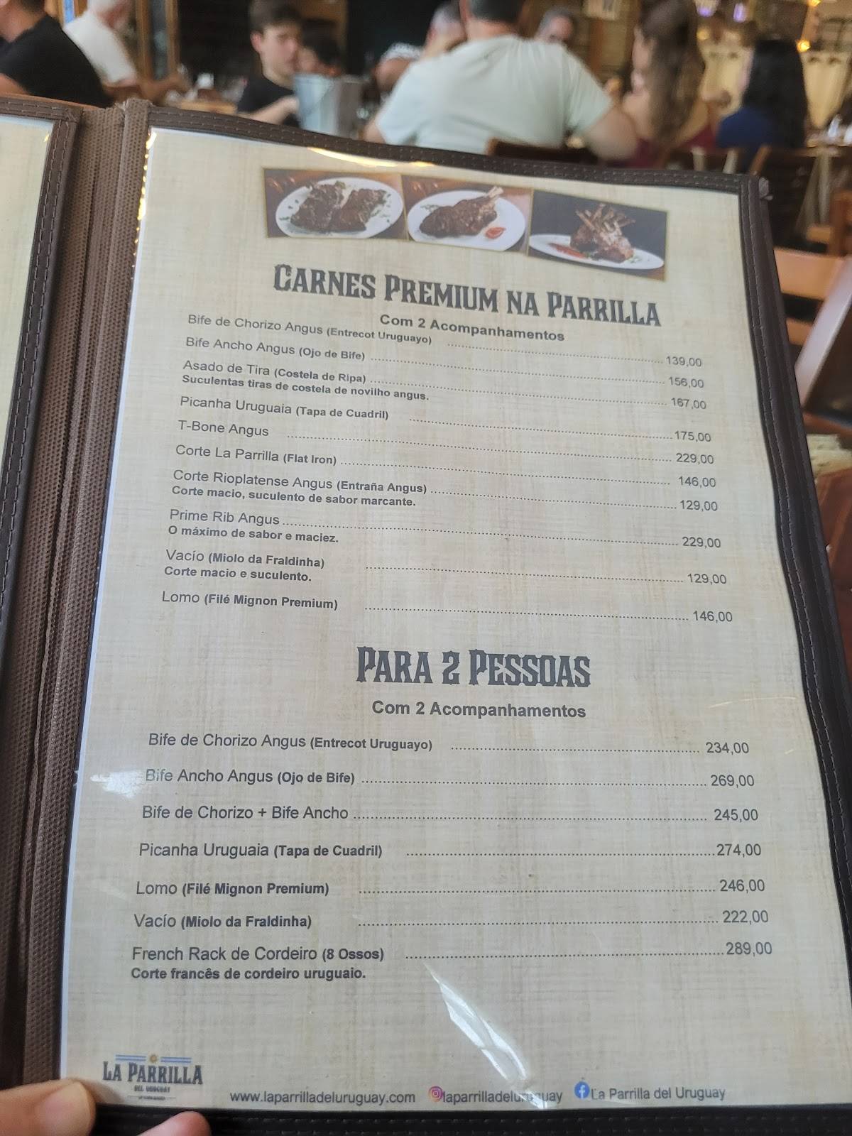 La Parrilla Del Uruguay cardápio