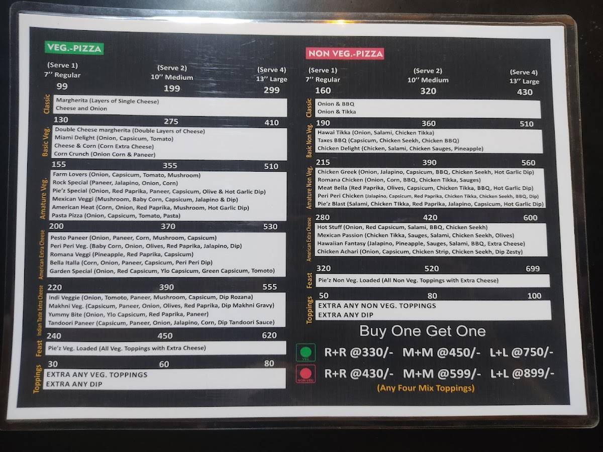 La Piez Pizzeria menu