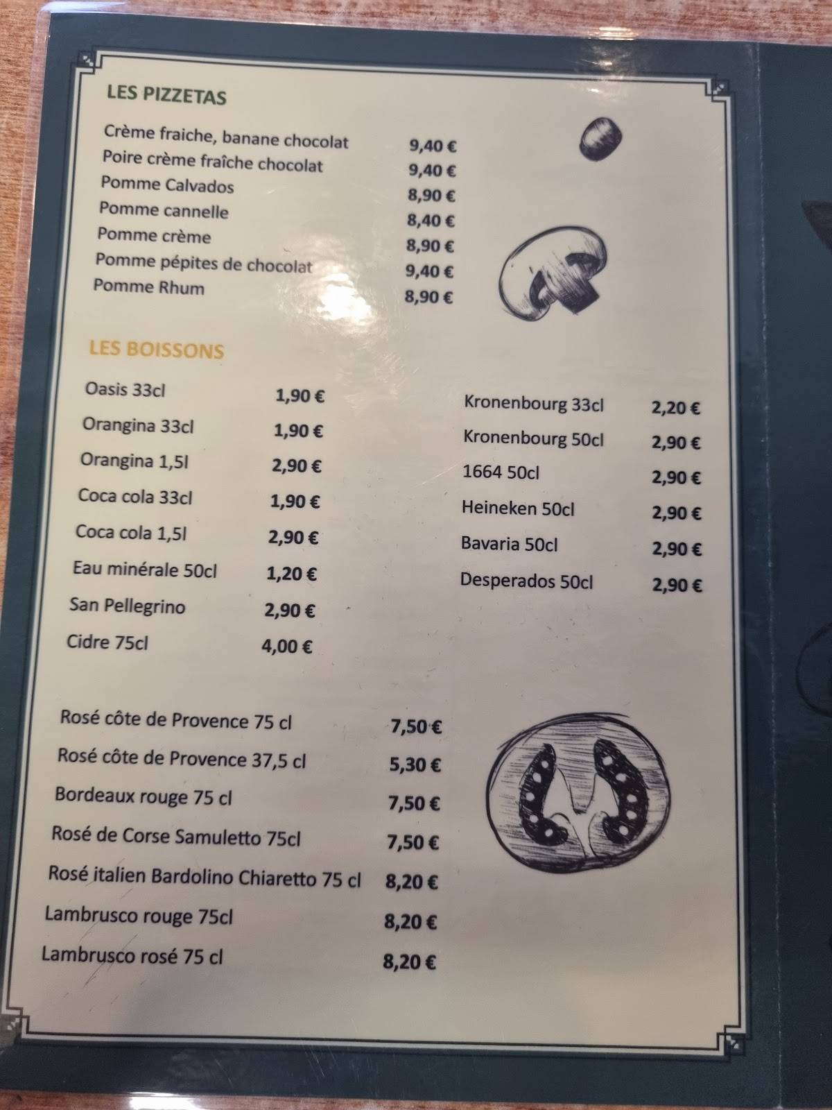 Menu de La Polka Rochefort