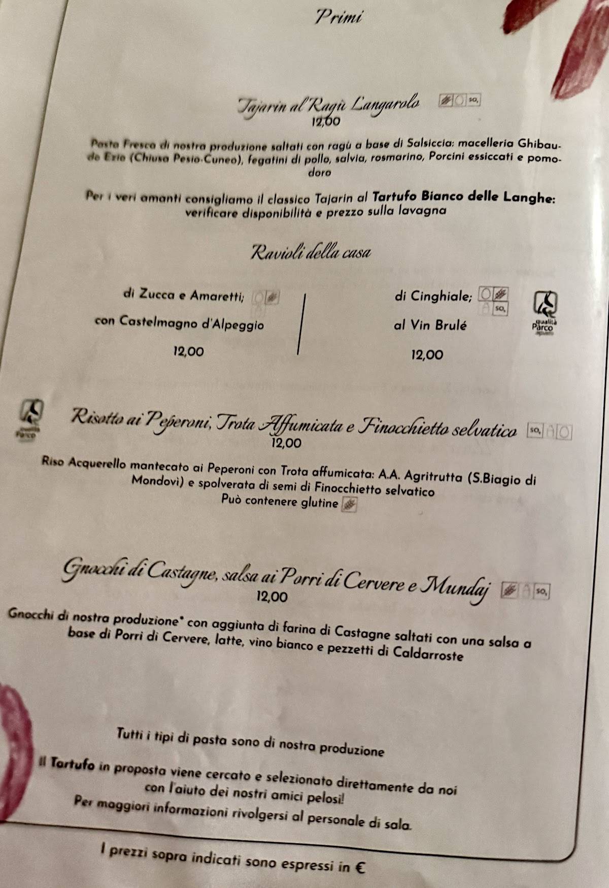 Menu di La Regia Fabbrica dei Gusti 