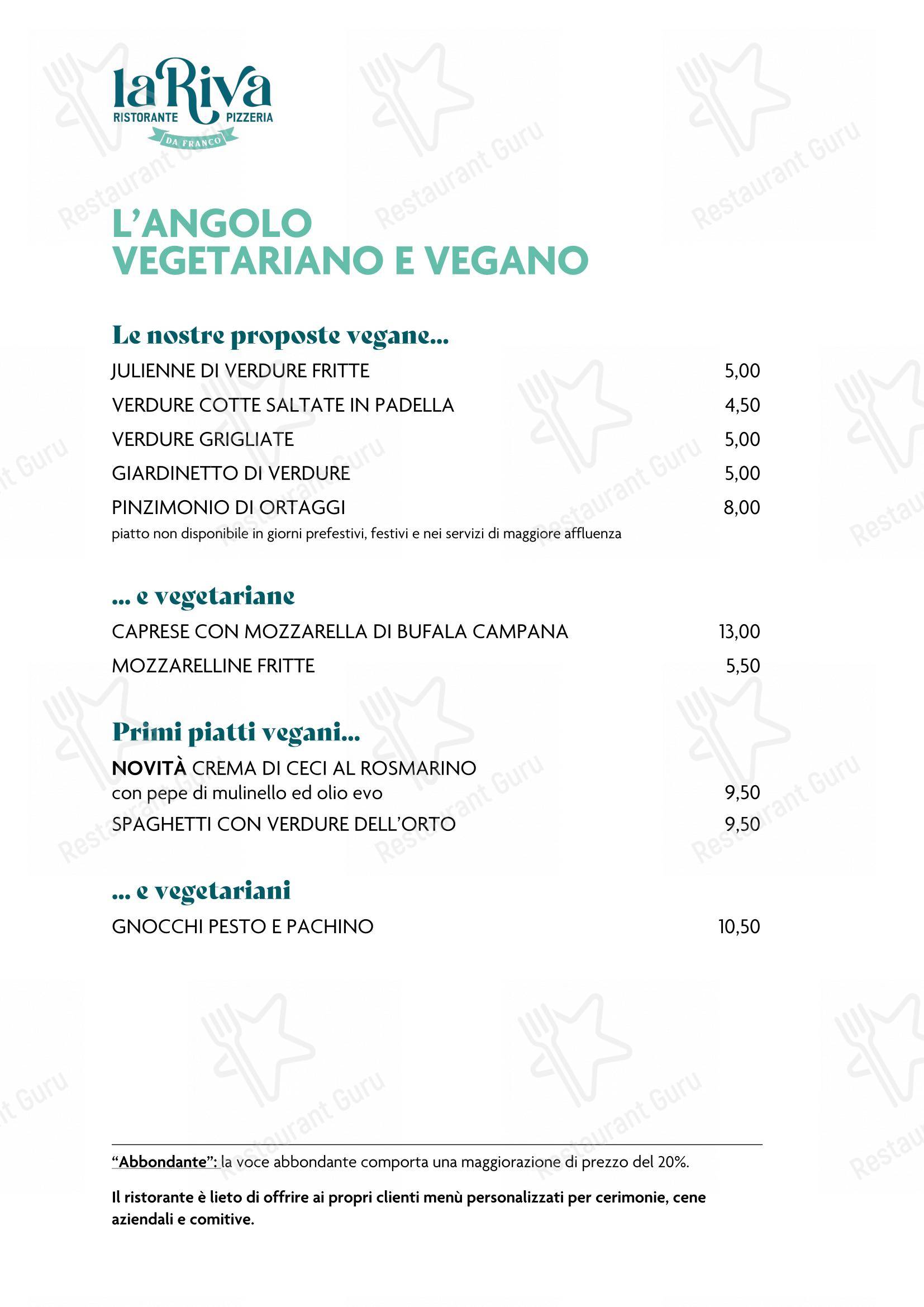 La Riva da Franco in Marotta - Menu bar