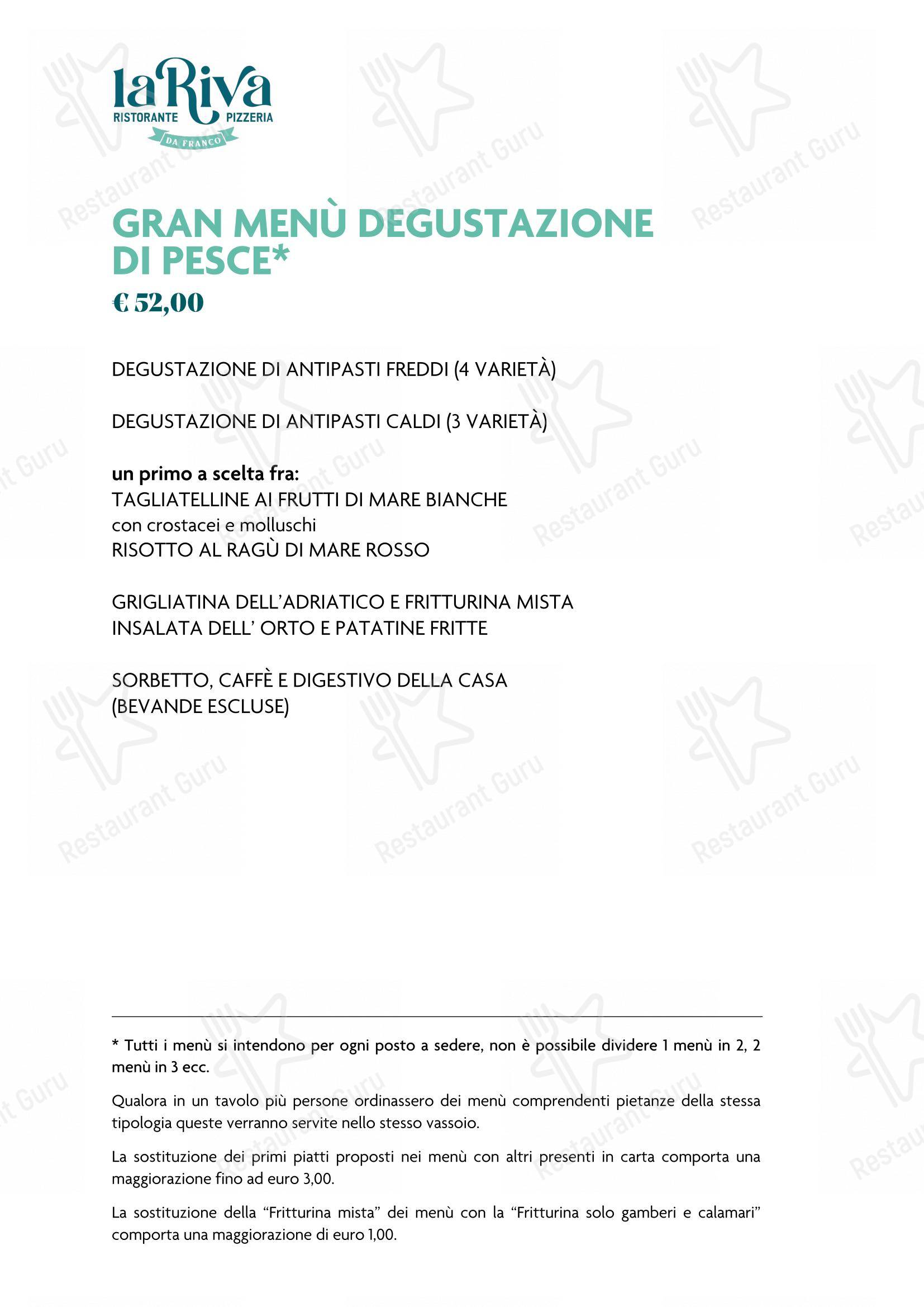 La Riva da Franco in Marotta - Menu bar