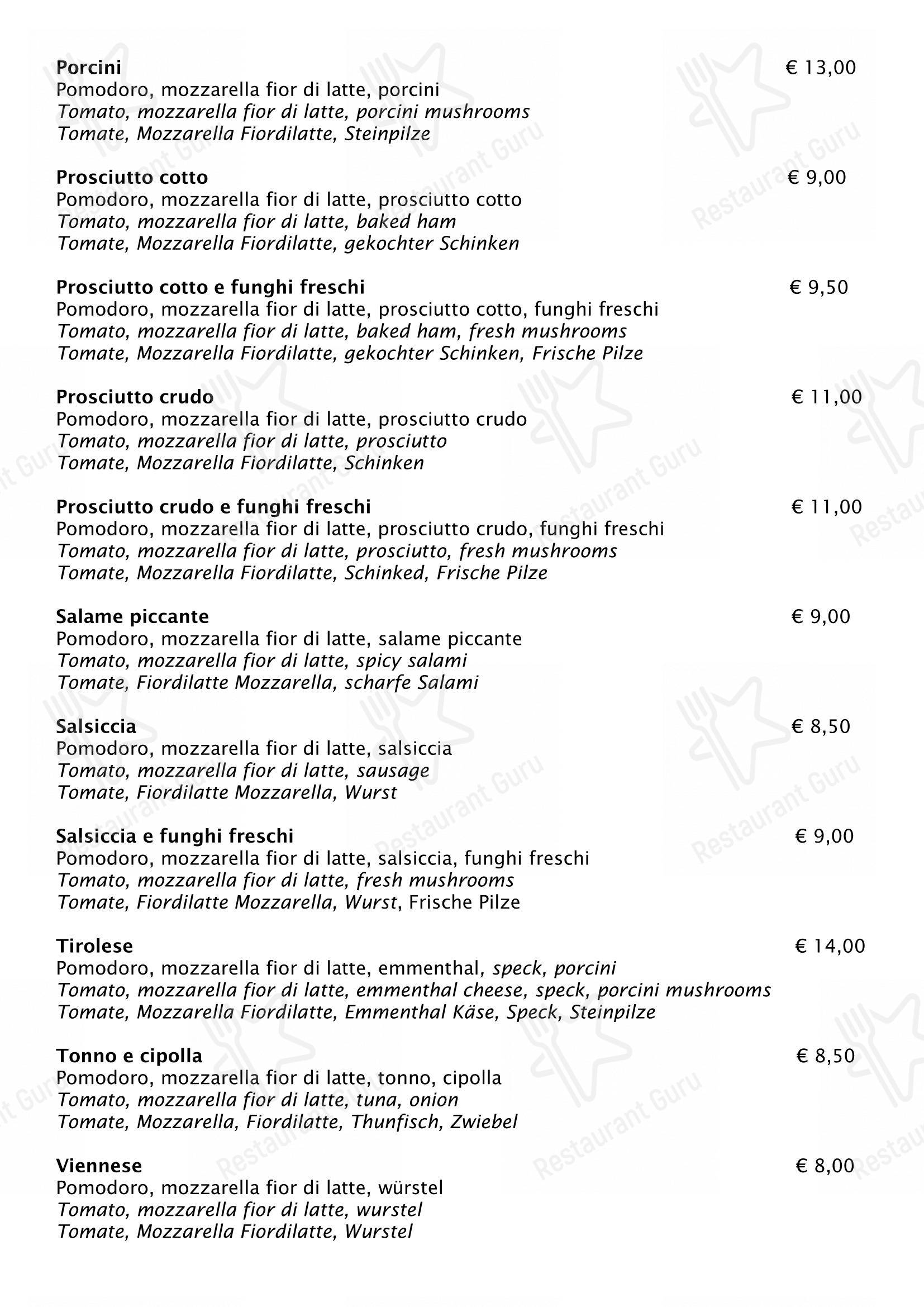 Коктейльная карта per La Riva da Franco pizzeria