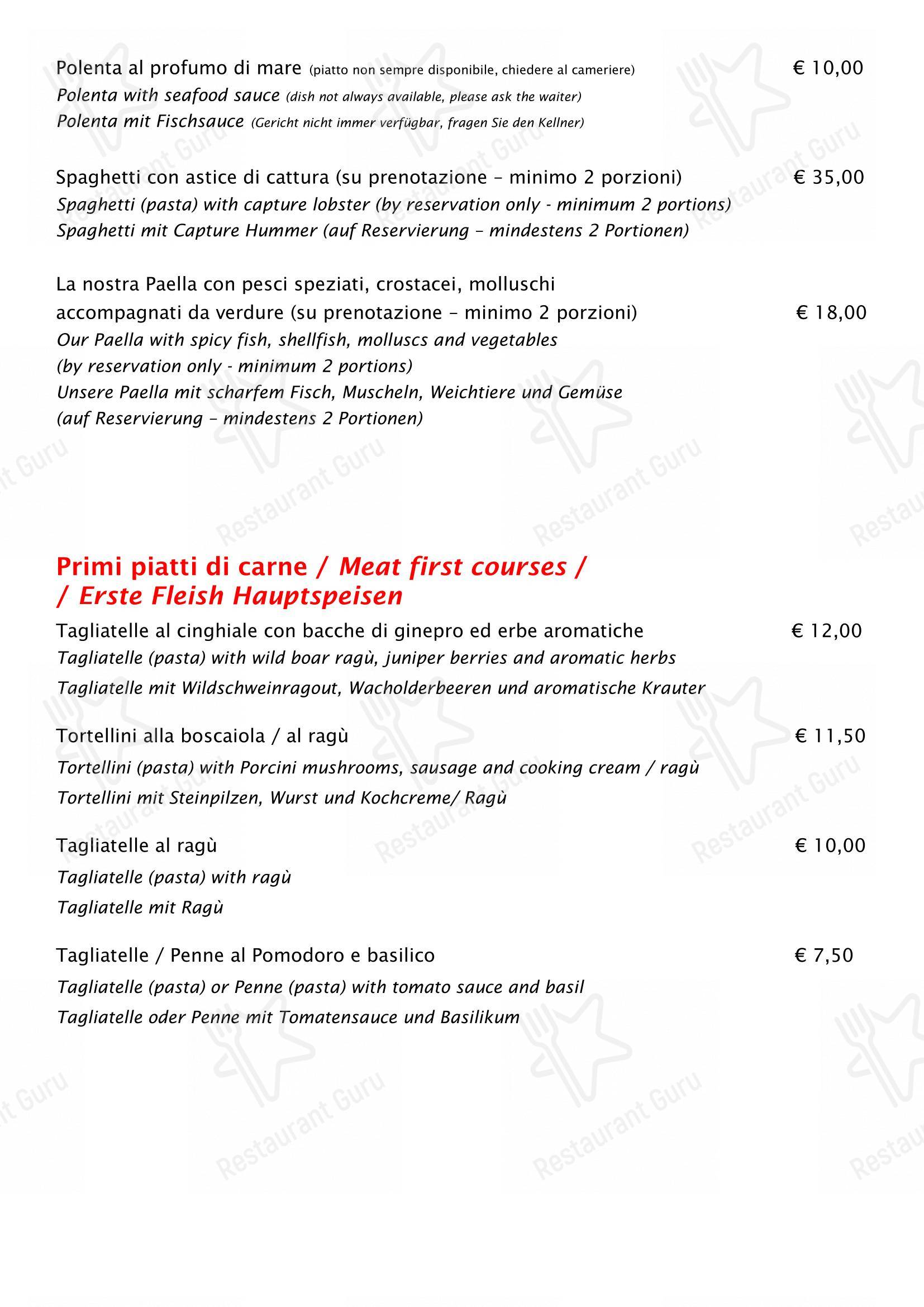 Коктейльная карта per La Riva da Franco pizzeria