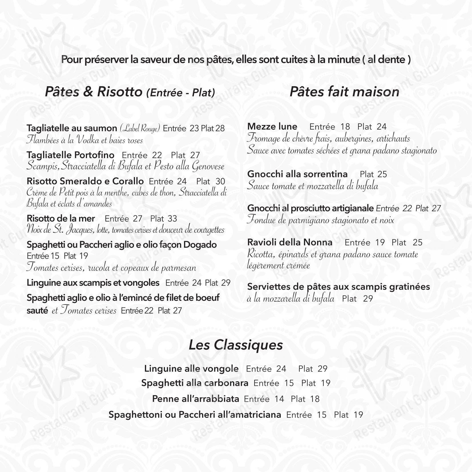 菜单 pour La Rusticana dans Hesperange