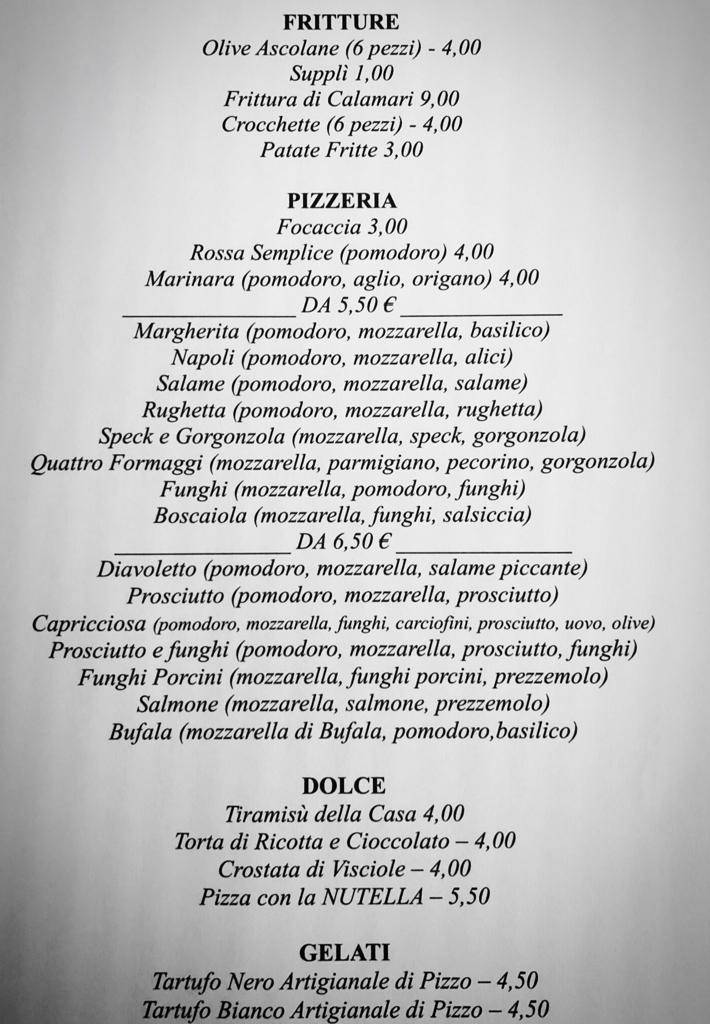 Menu di La Scaletta 