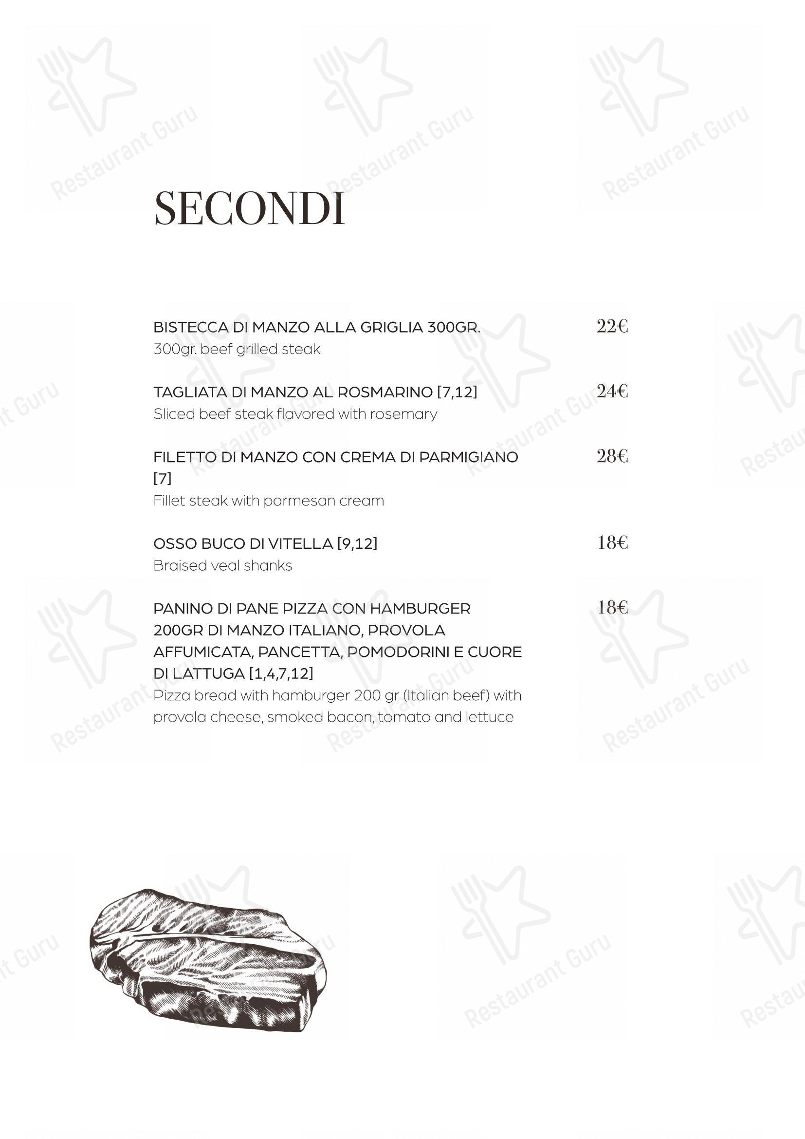 Menu per La Soffitta Renovatio in Roma