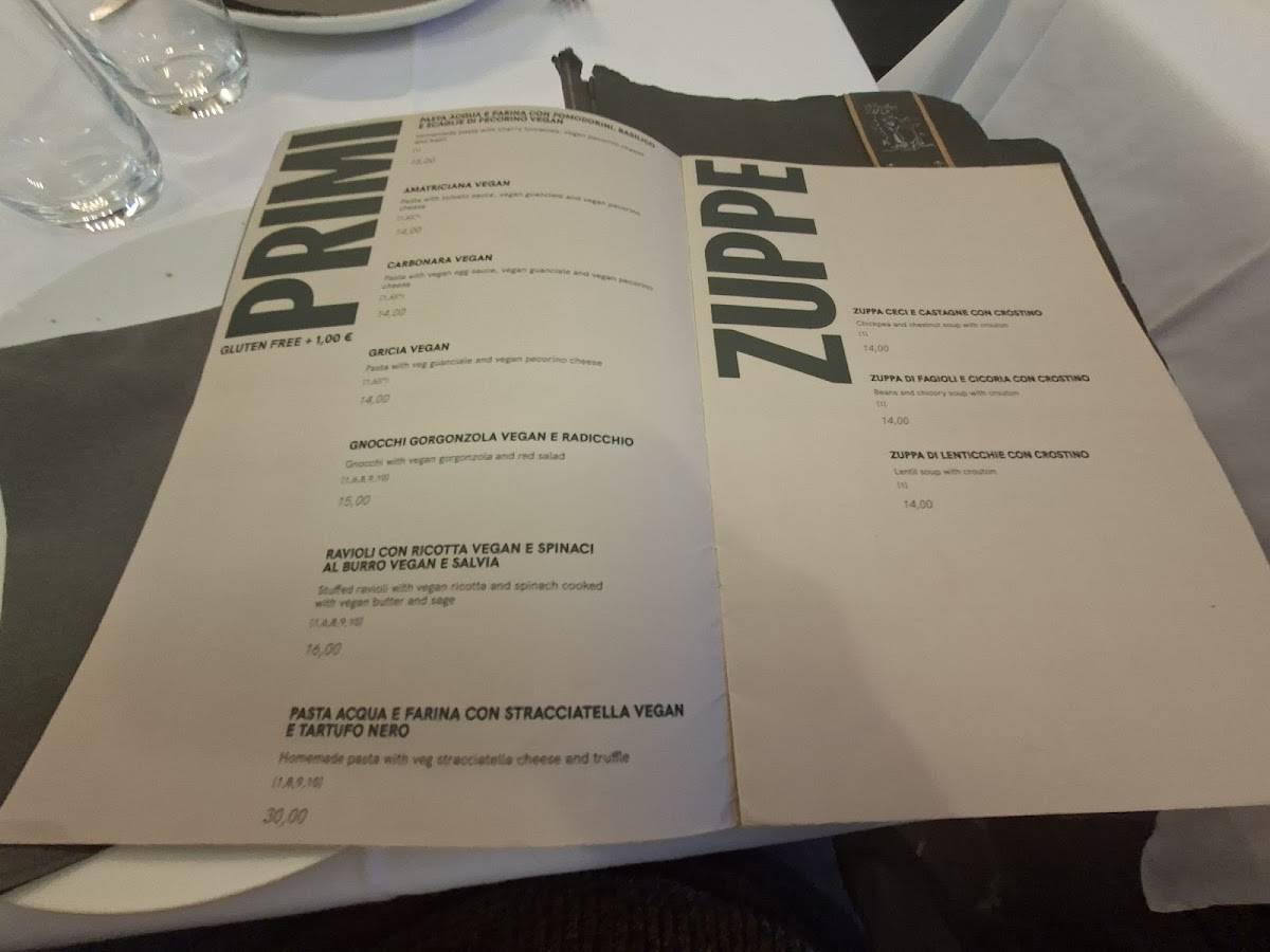Menu di La Soffitta Renovatio 