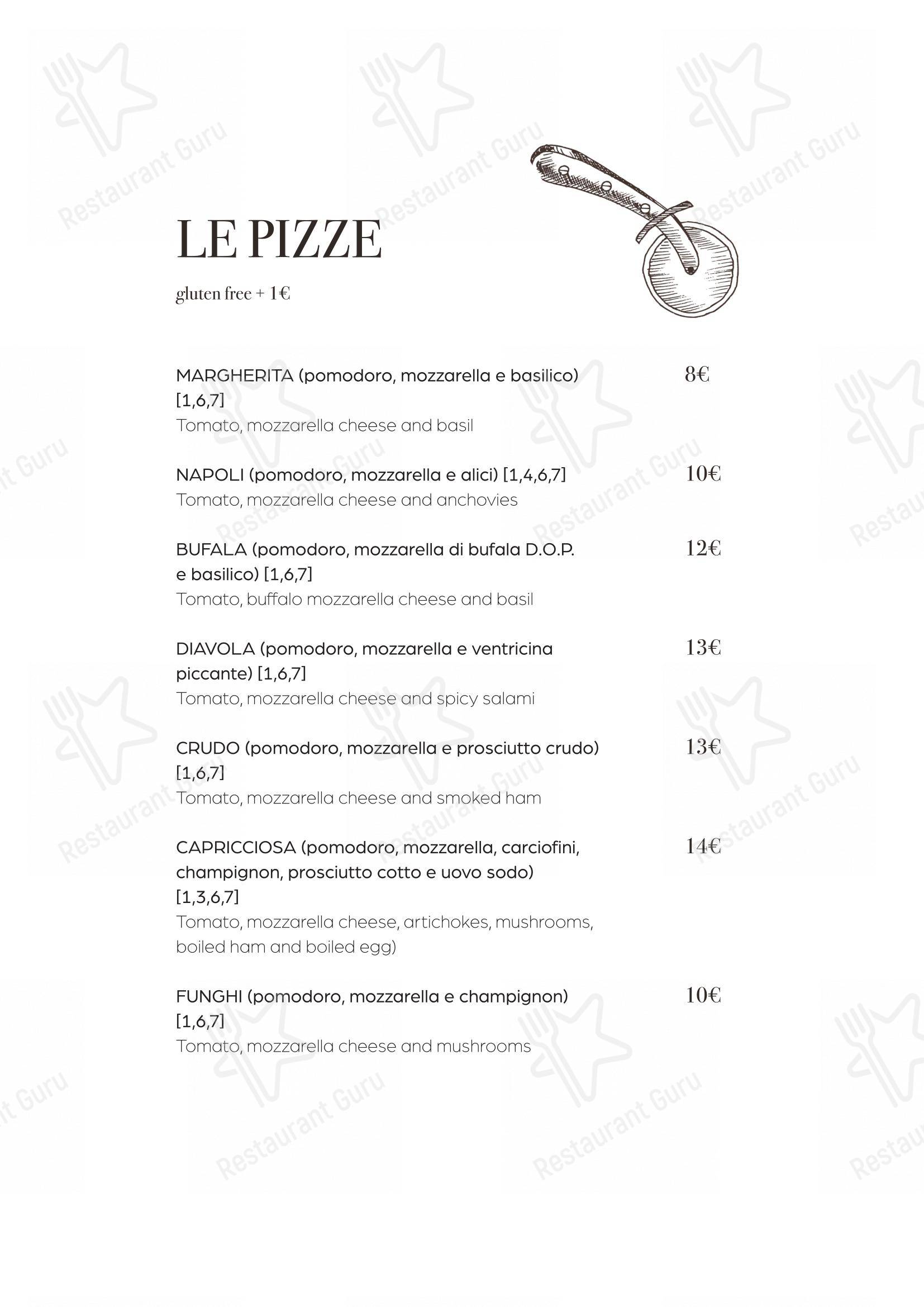 Menu per La Soffitta Renovatio in Roma