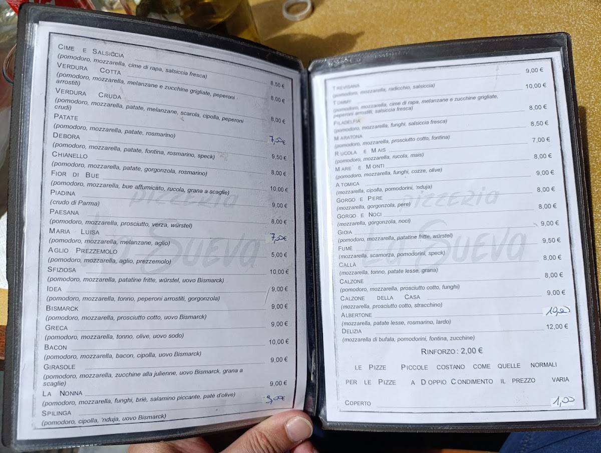 Menu di La Sueva 