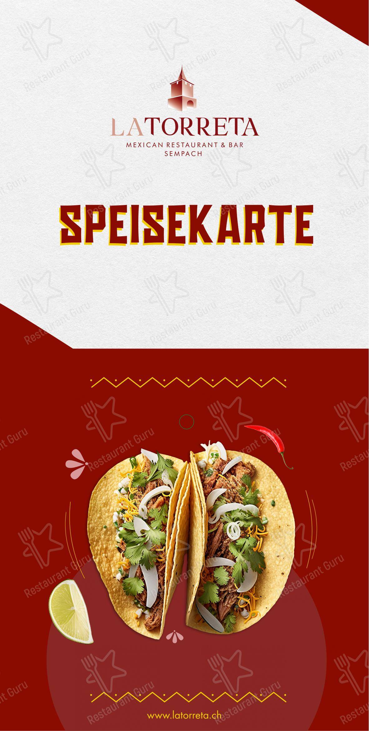 La Torreta Mexican Restaurant & Bar in Sempach - Menu