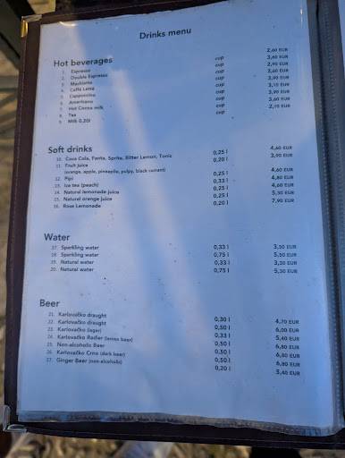 Menu at Lady Pi-Pi restaurant, Dubrovnik