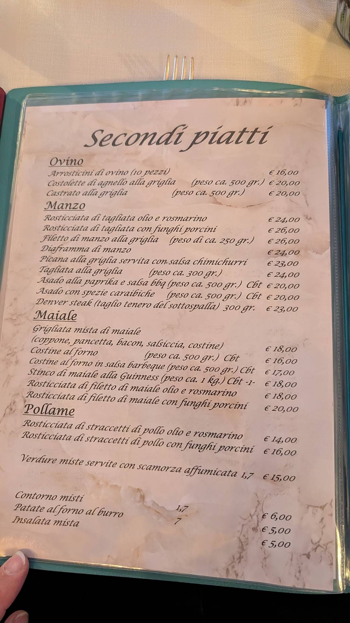 Menu di Laido e Corrotto 