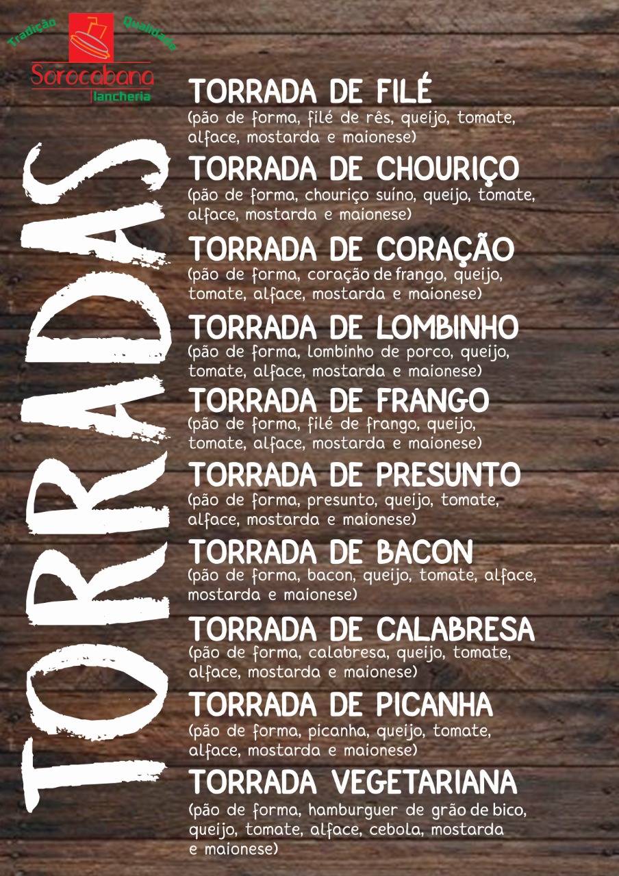 Lancheria Sorocabana cardápio