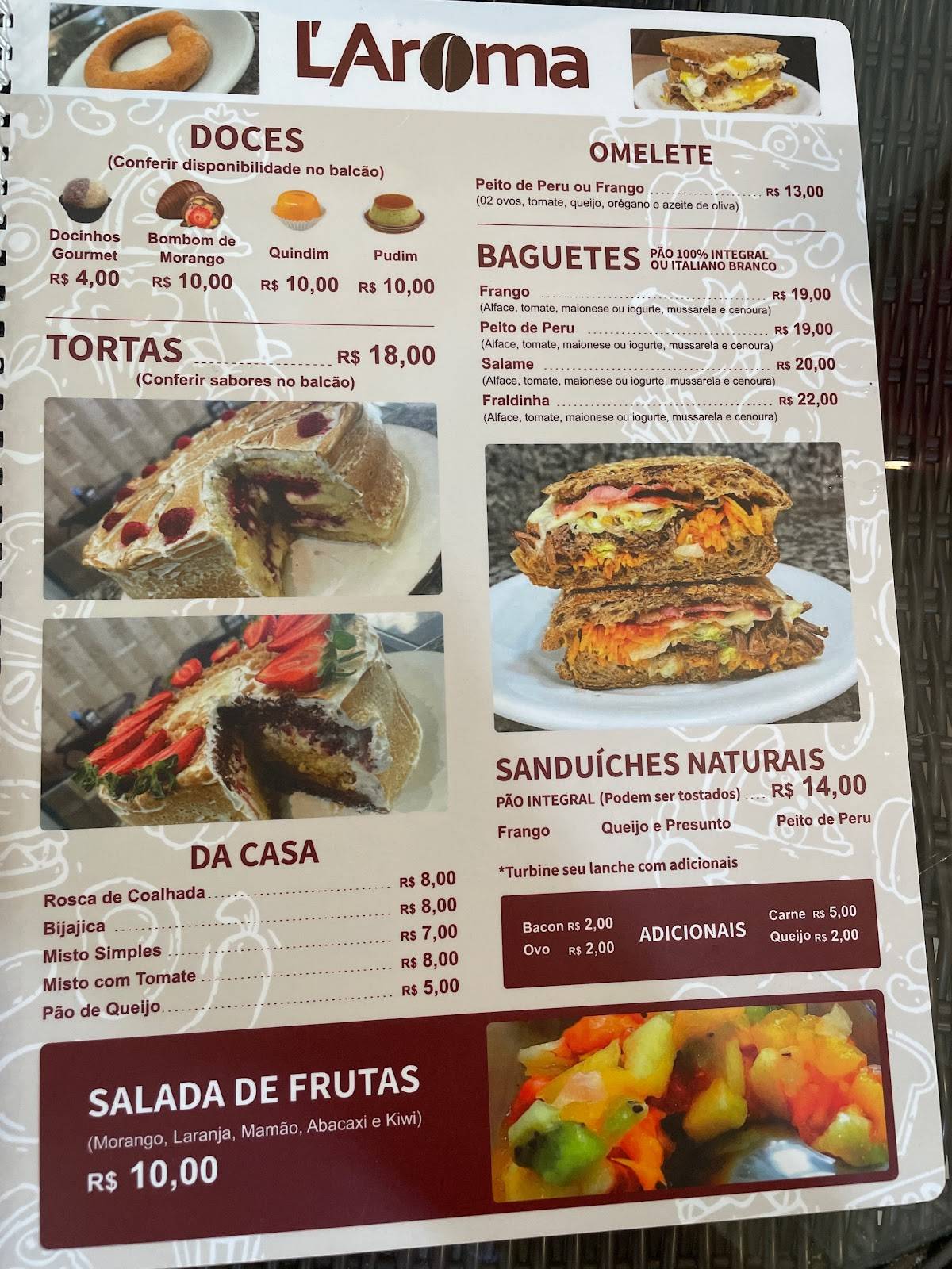 L'aroma Café cardápio