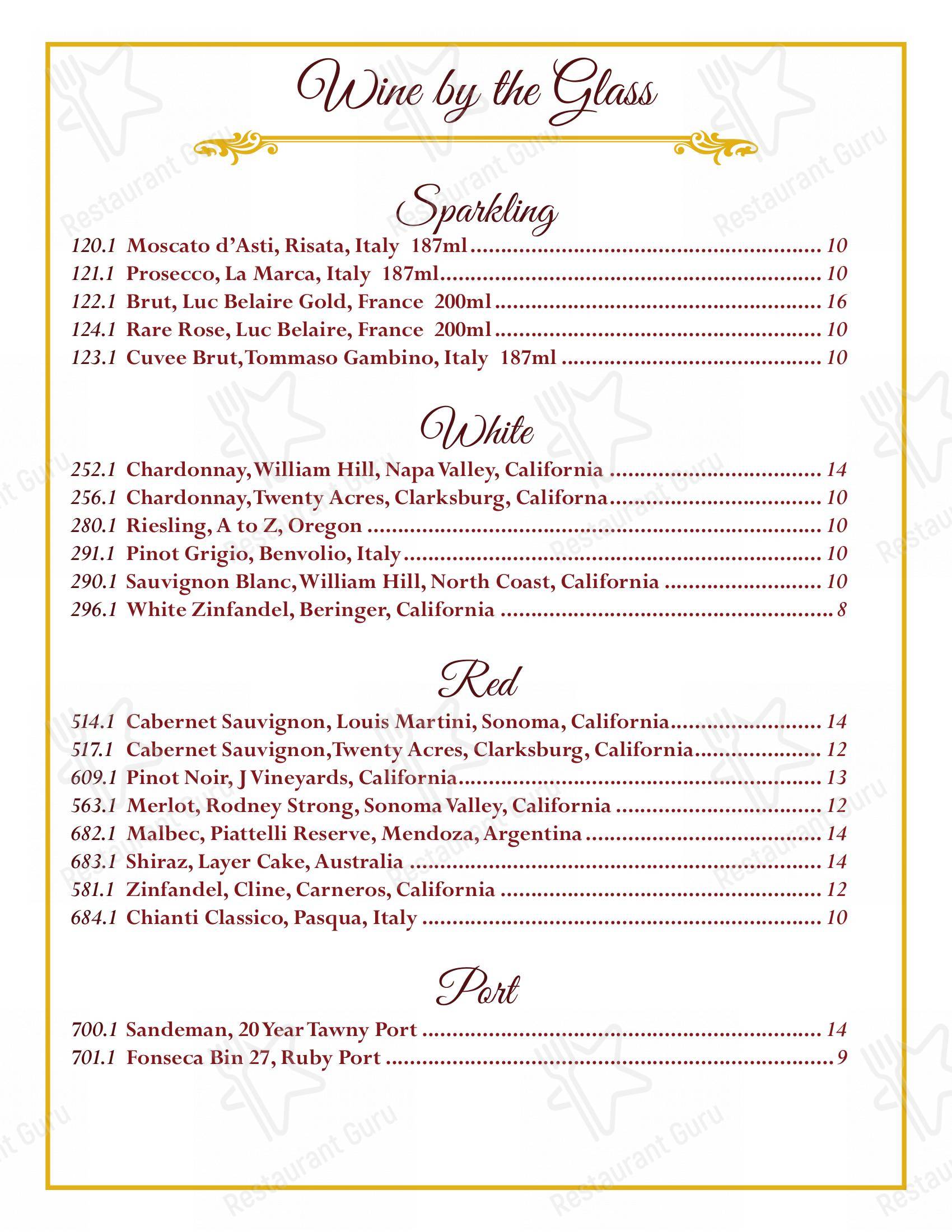 Menu at Top Of Binion's Steakhouse, Las Vegas