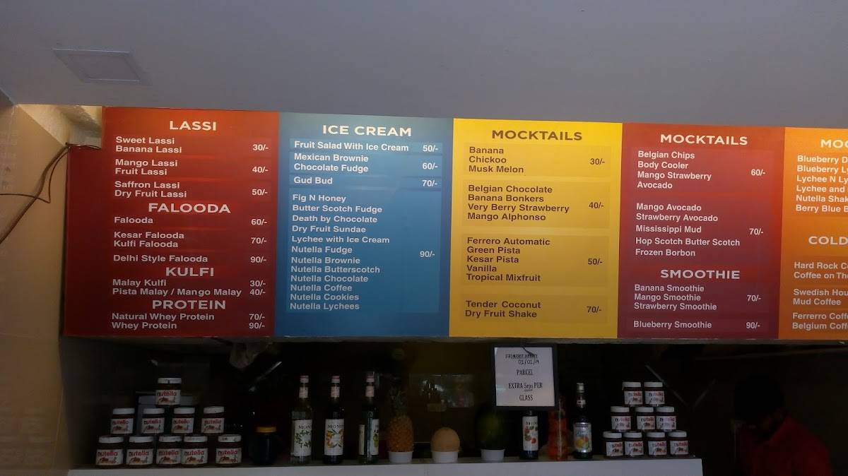 Lassi Shop menu