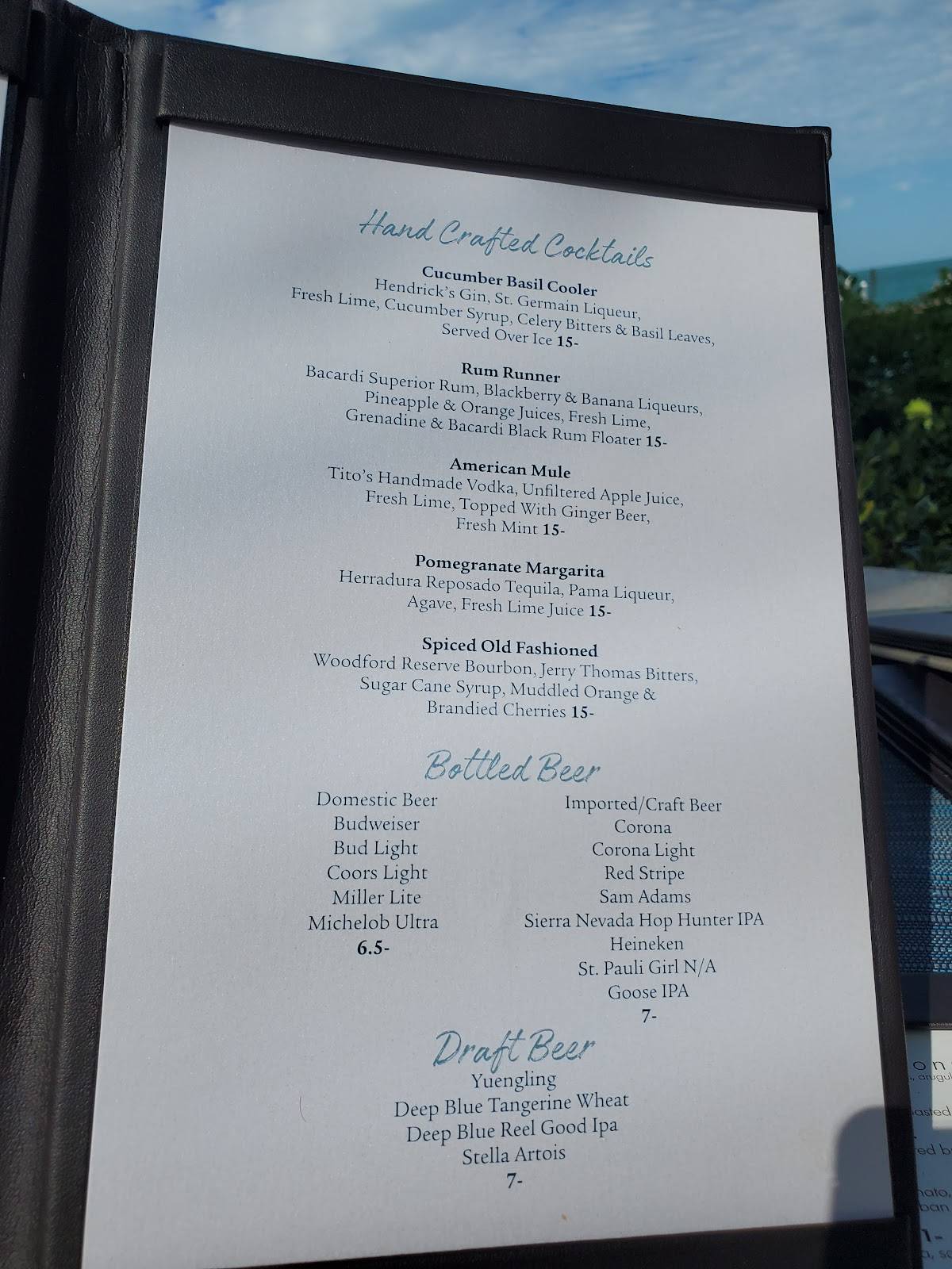 Menu at Latitudes restaurant, Key West, 245 Front St