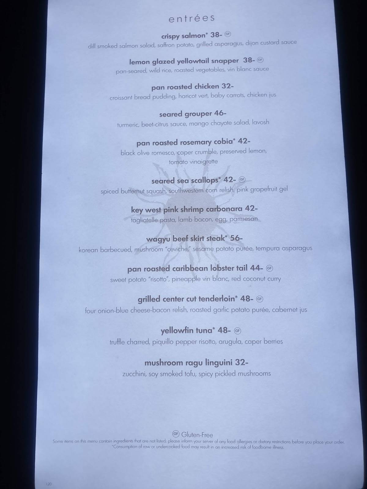 Menu at Latitudes restaurant, Key West, 245 Front St