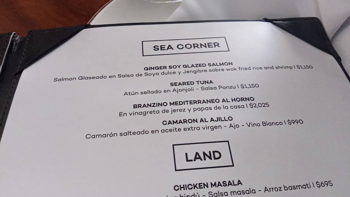 Carta del restaurante Laurel, Santo Domingo