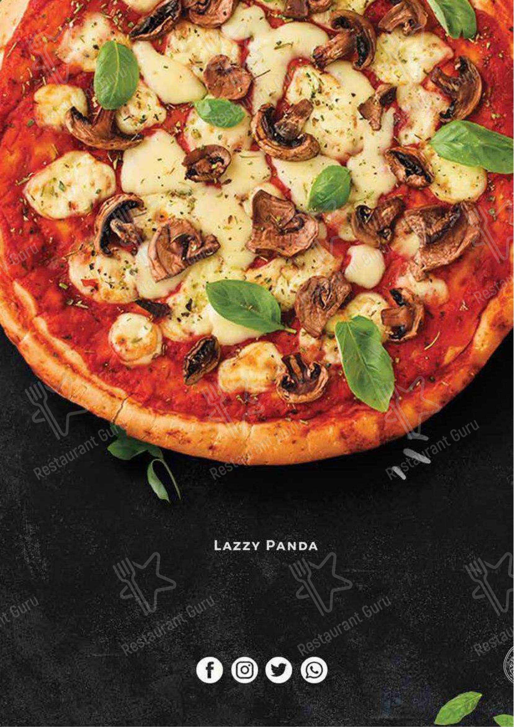 Menu for the Lazzy Panda cafe