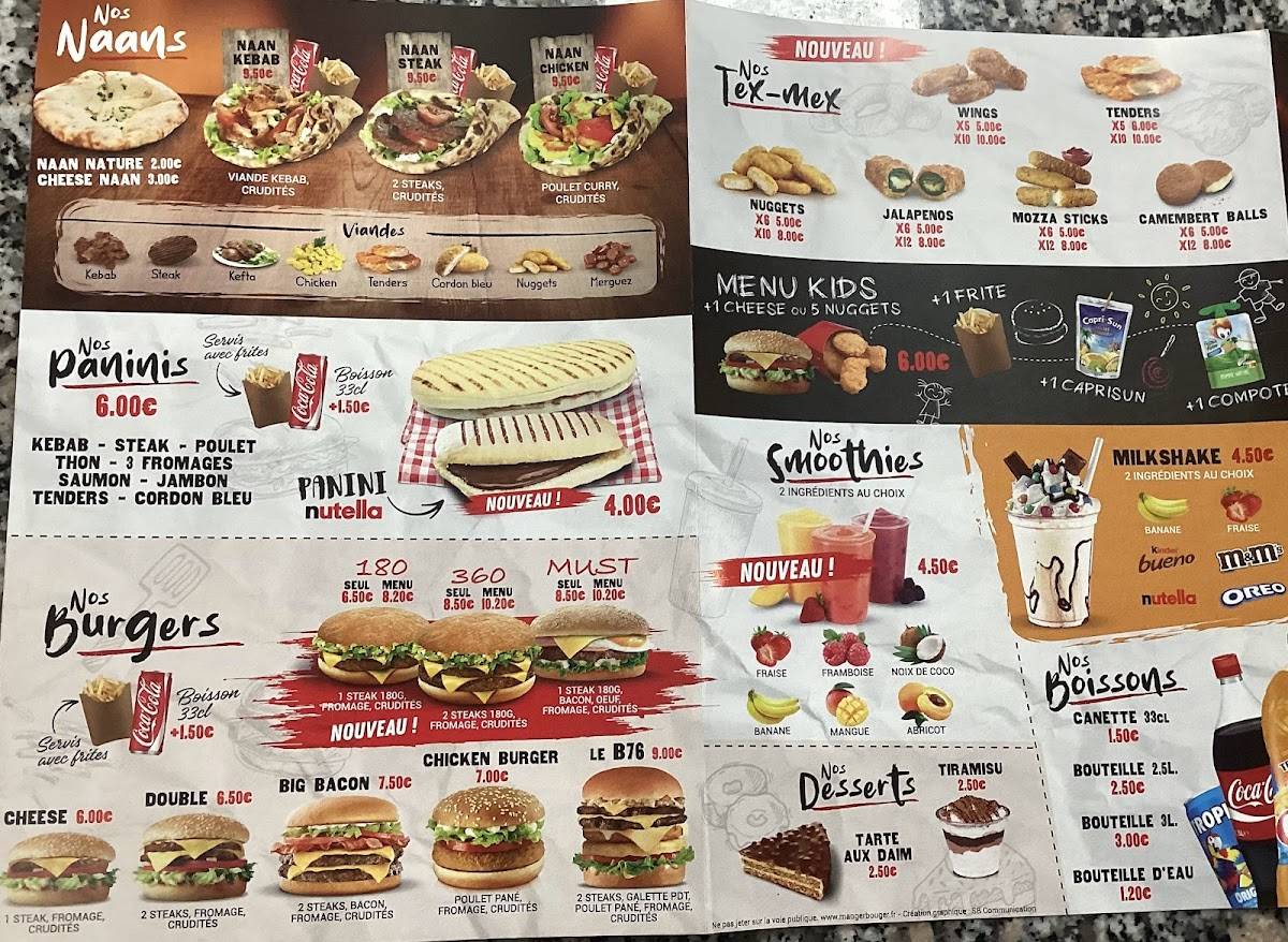 Menu de Le B76