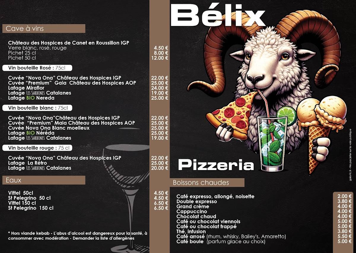 Menu de Le Bélix
