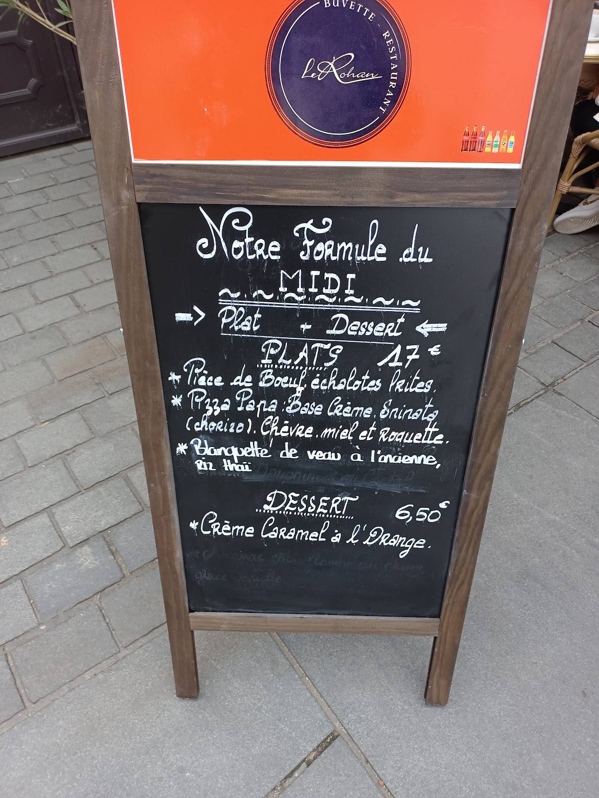 Menu de Le Café Rohan