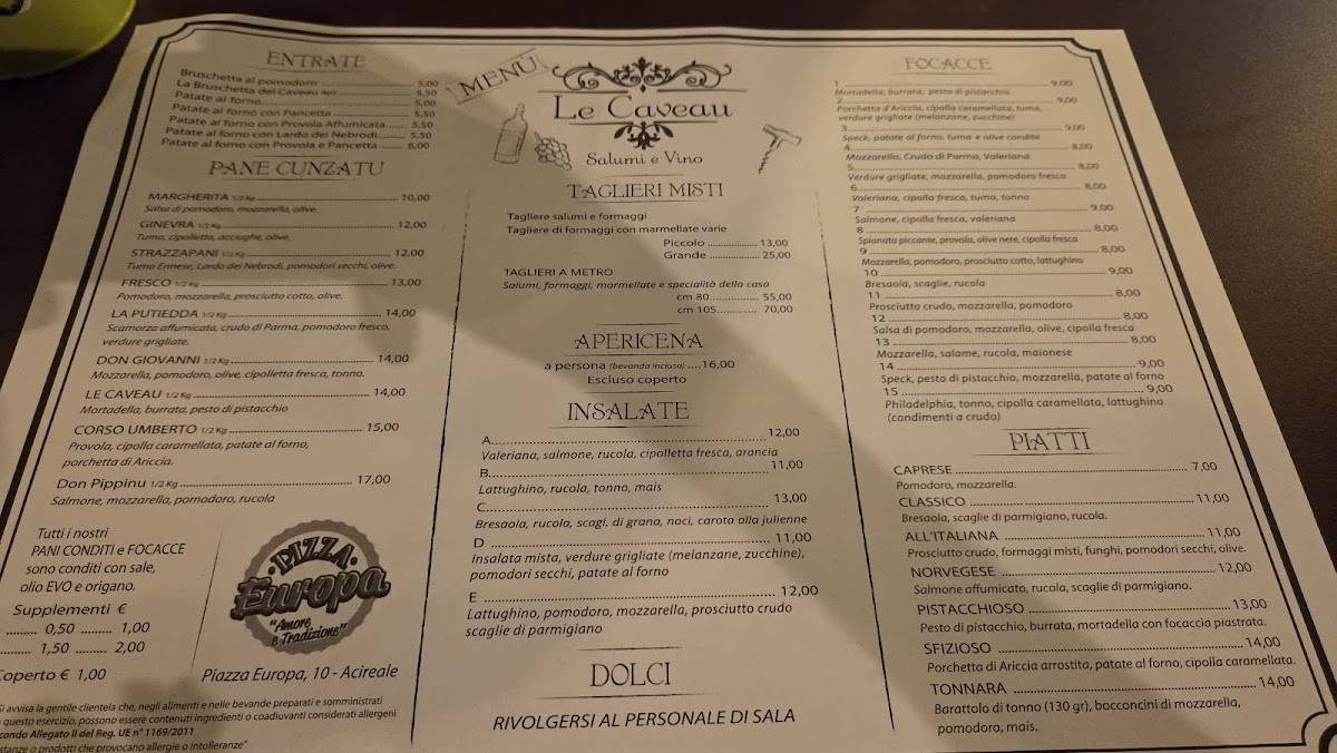 Menu di Le Caveau - Wine Bar & more 