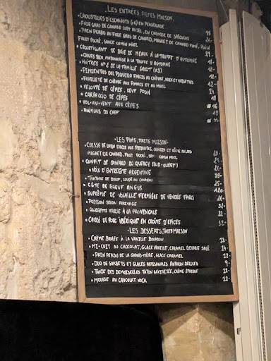 Menu de Le Colimaçon marais