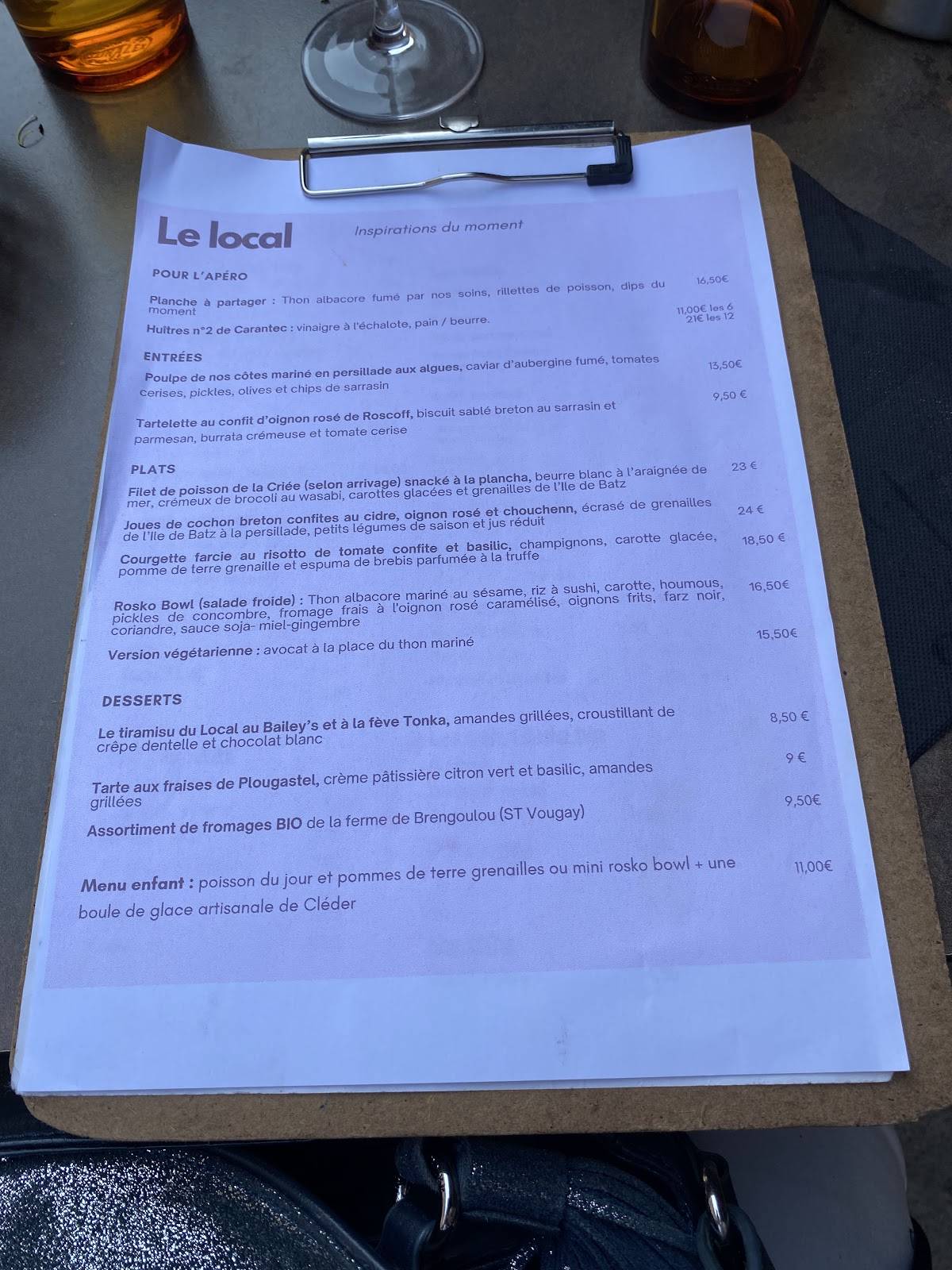 Menu de Le Local