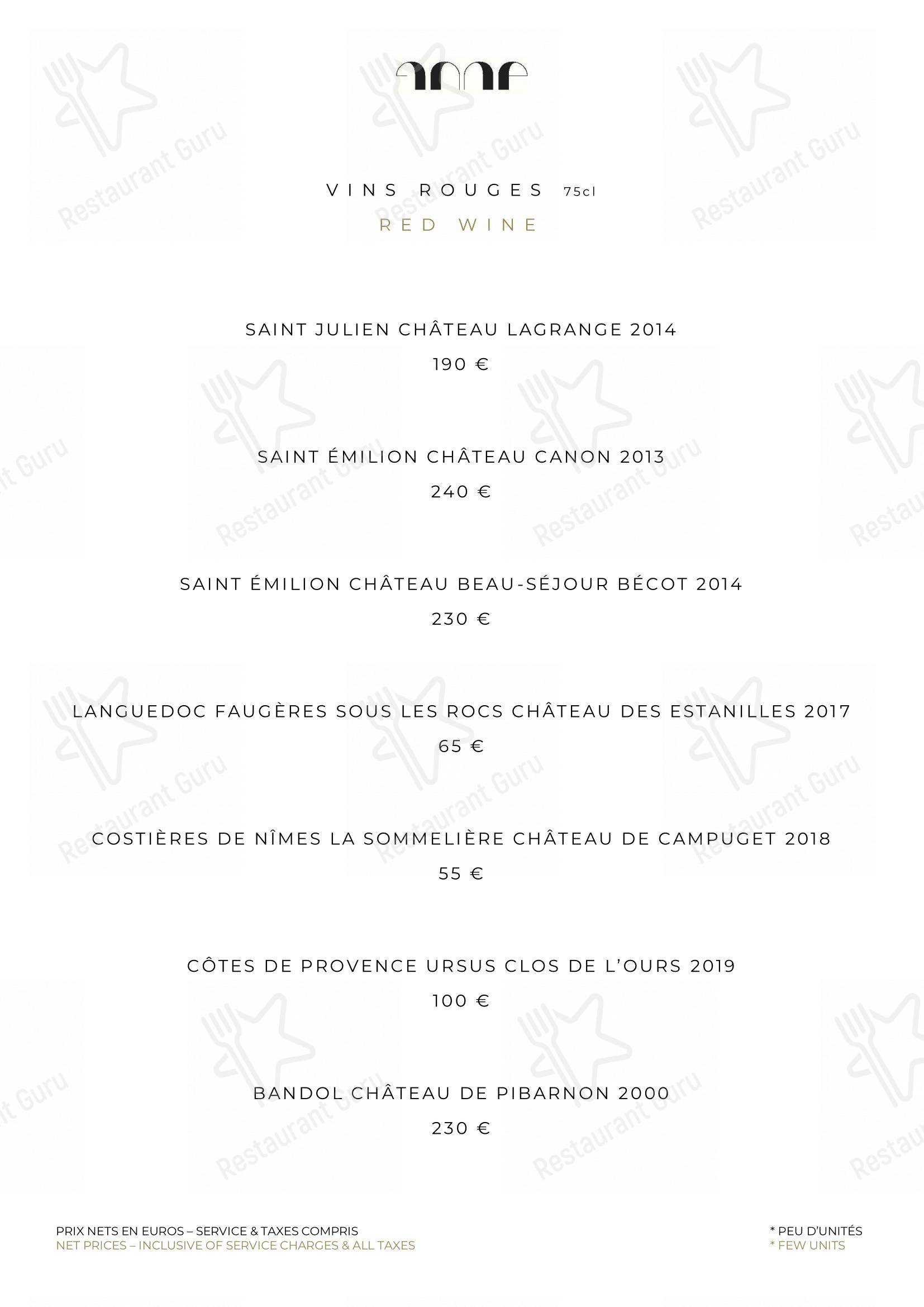 Le Pavillon de la Reine dans Paris - Takeaway Menu