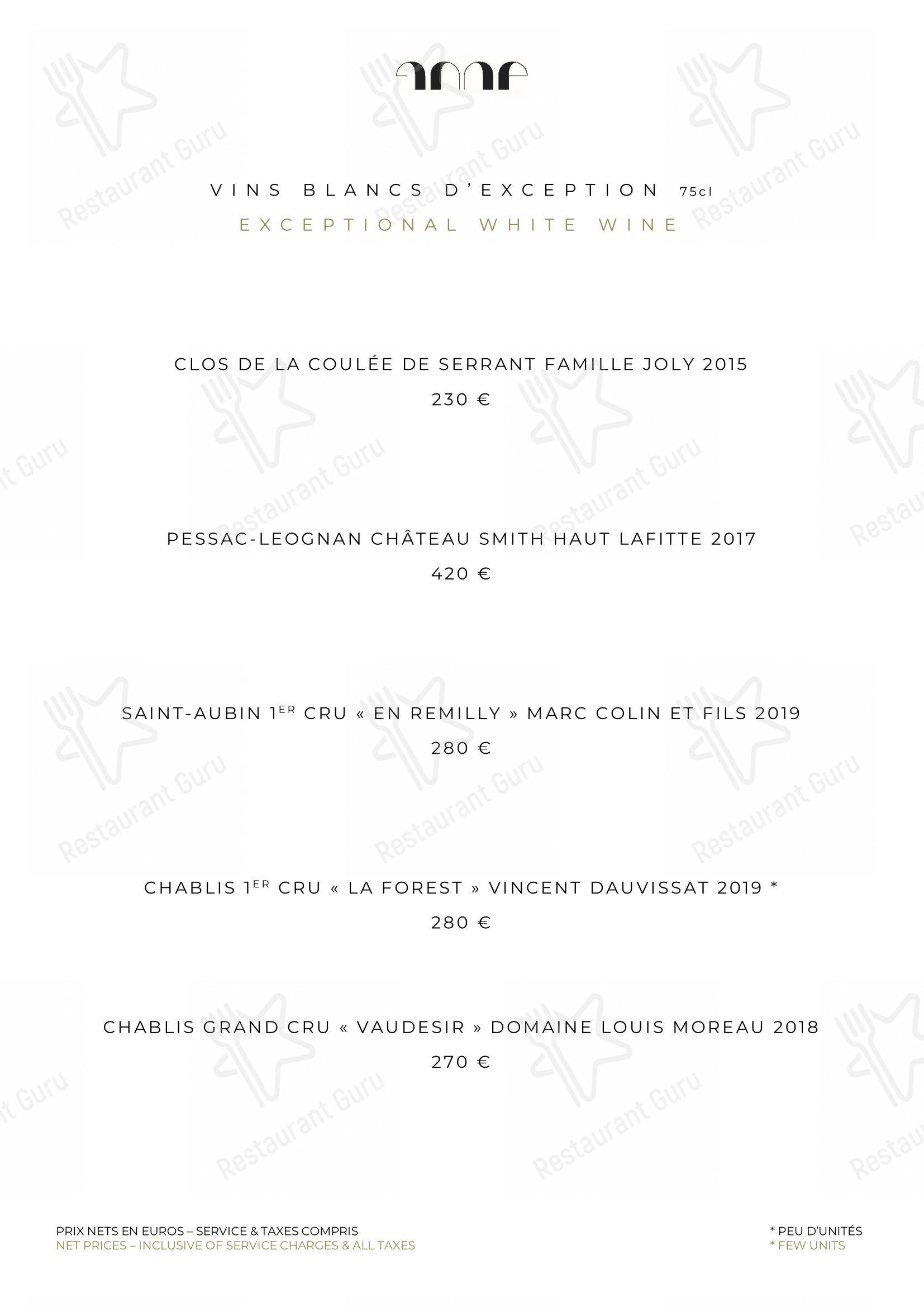 Le Pavillon de la Reine dans Paris - Takeaway Menu