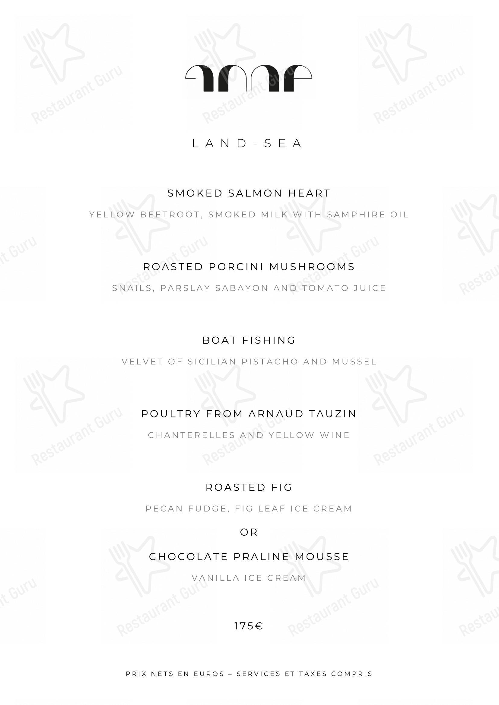 Menu pour Le Pavillon de la Reine - Lunch Menu