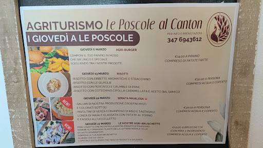 Menu di Agriturismo Le Poscole Al Canton 