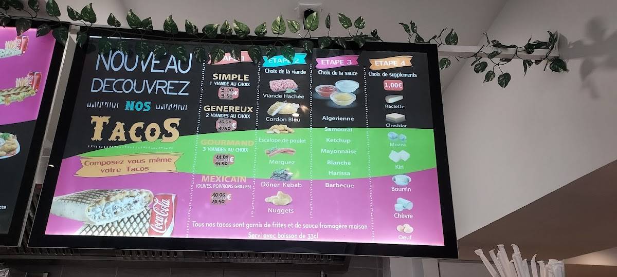 Menu de Kebab Le Victoria avenue