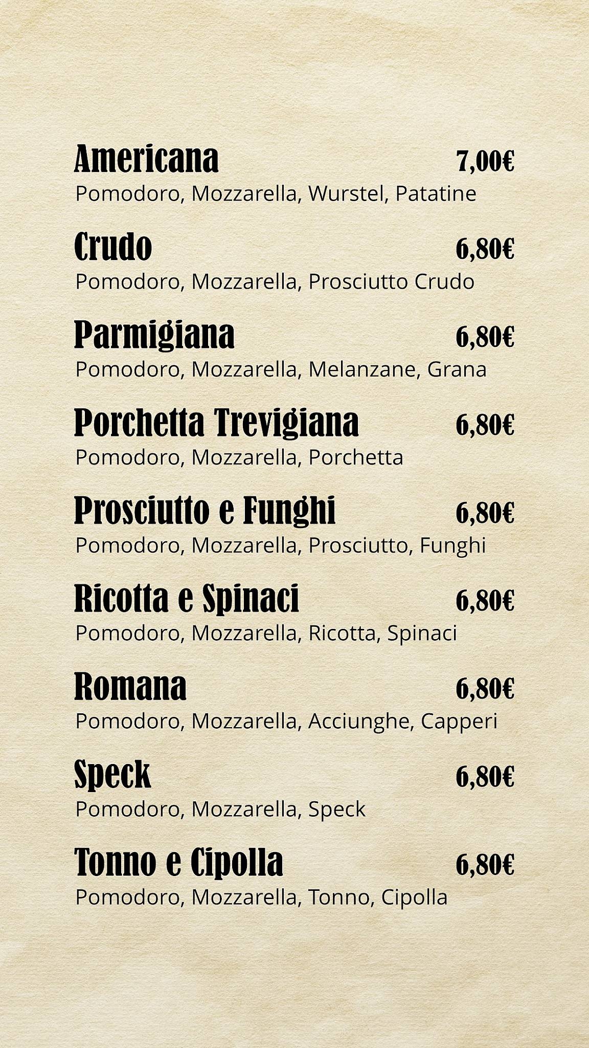 Menu di Licia Pizzeria Da Asporto 