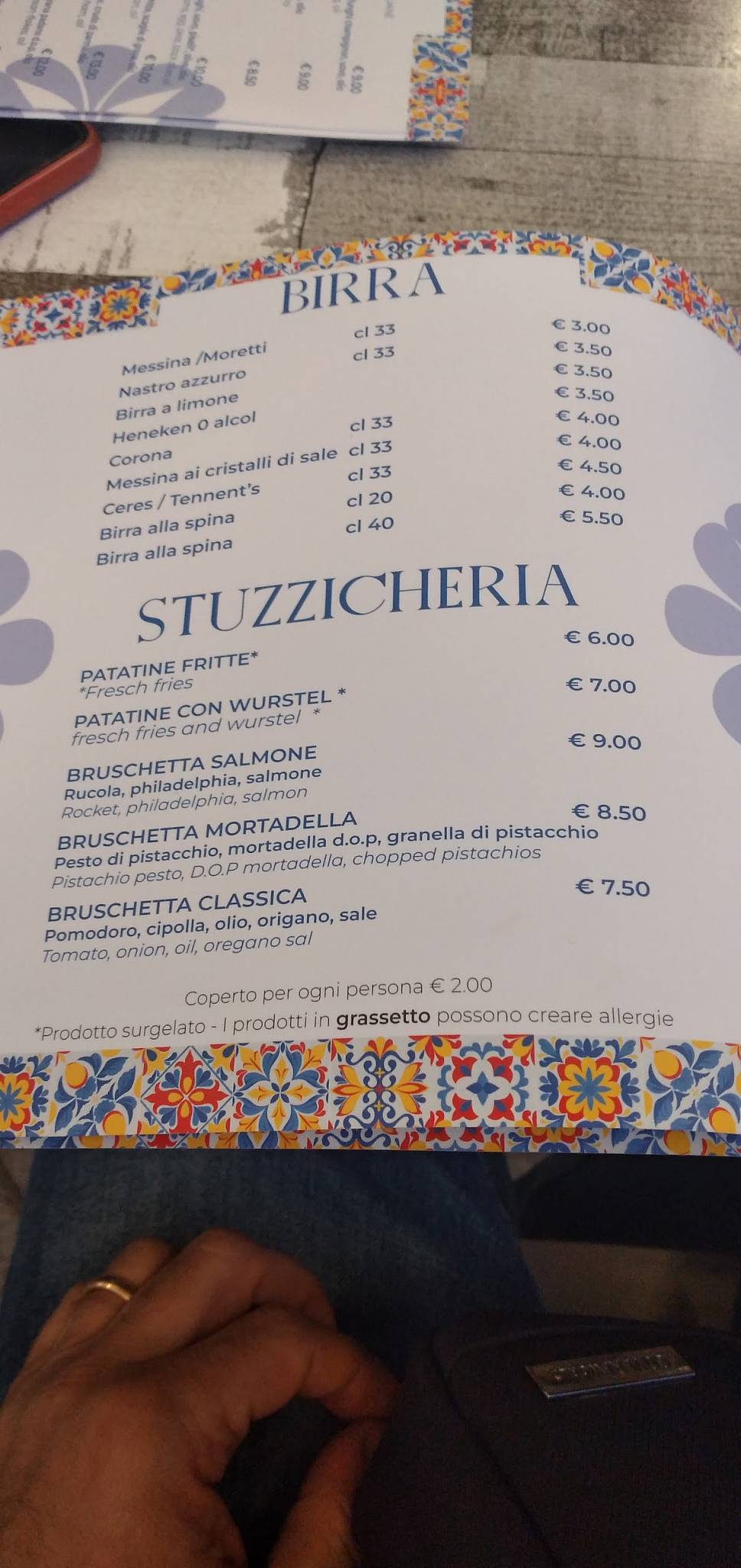 Menu di Pizzeria Al Pizzico 
