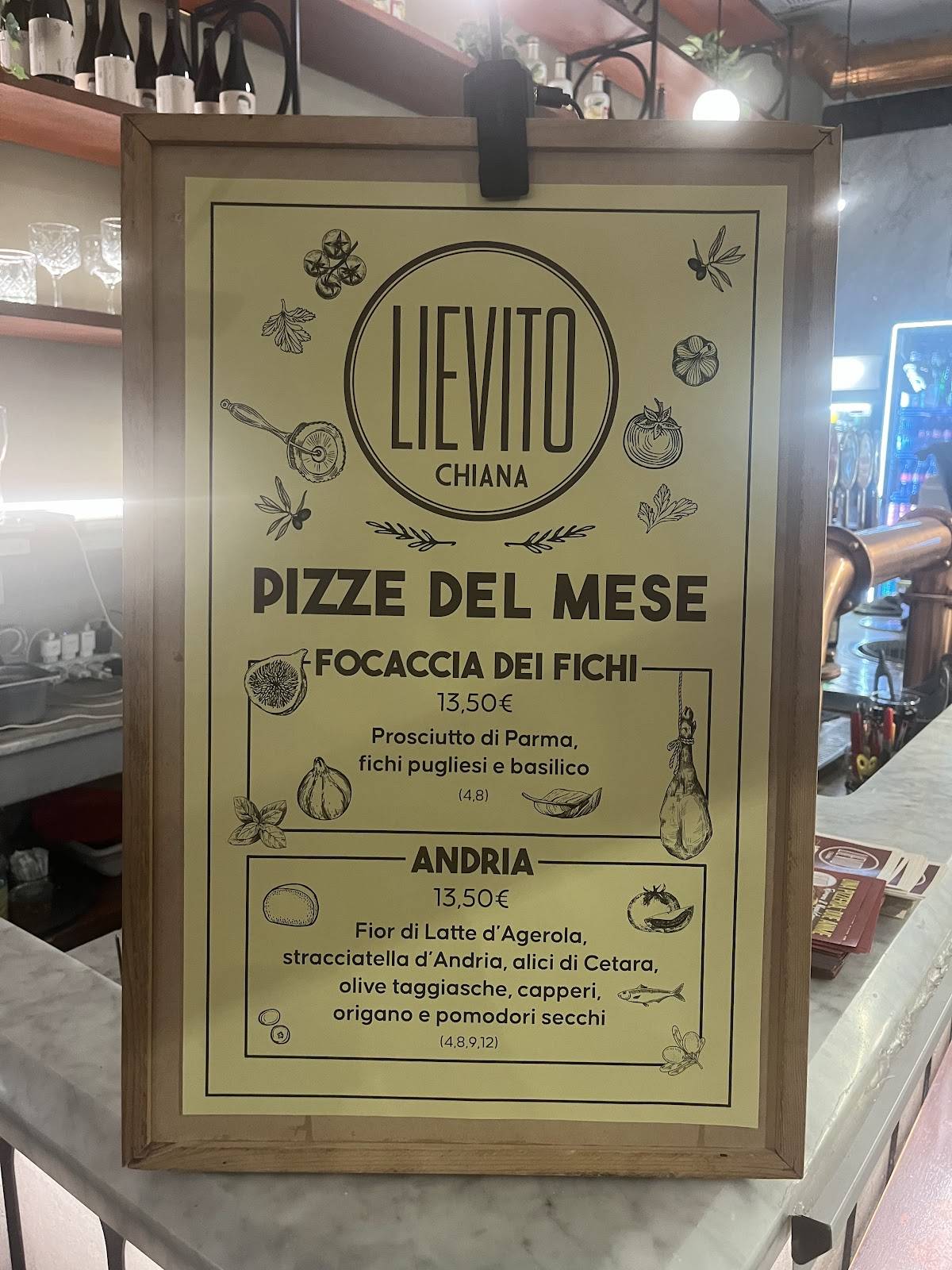 Menu di Lievito Chiana 