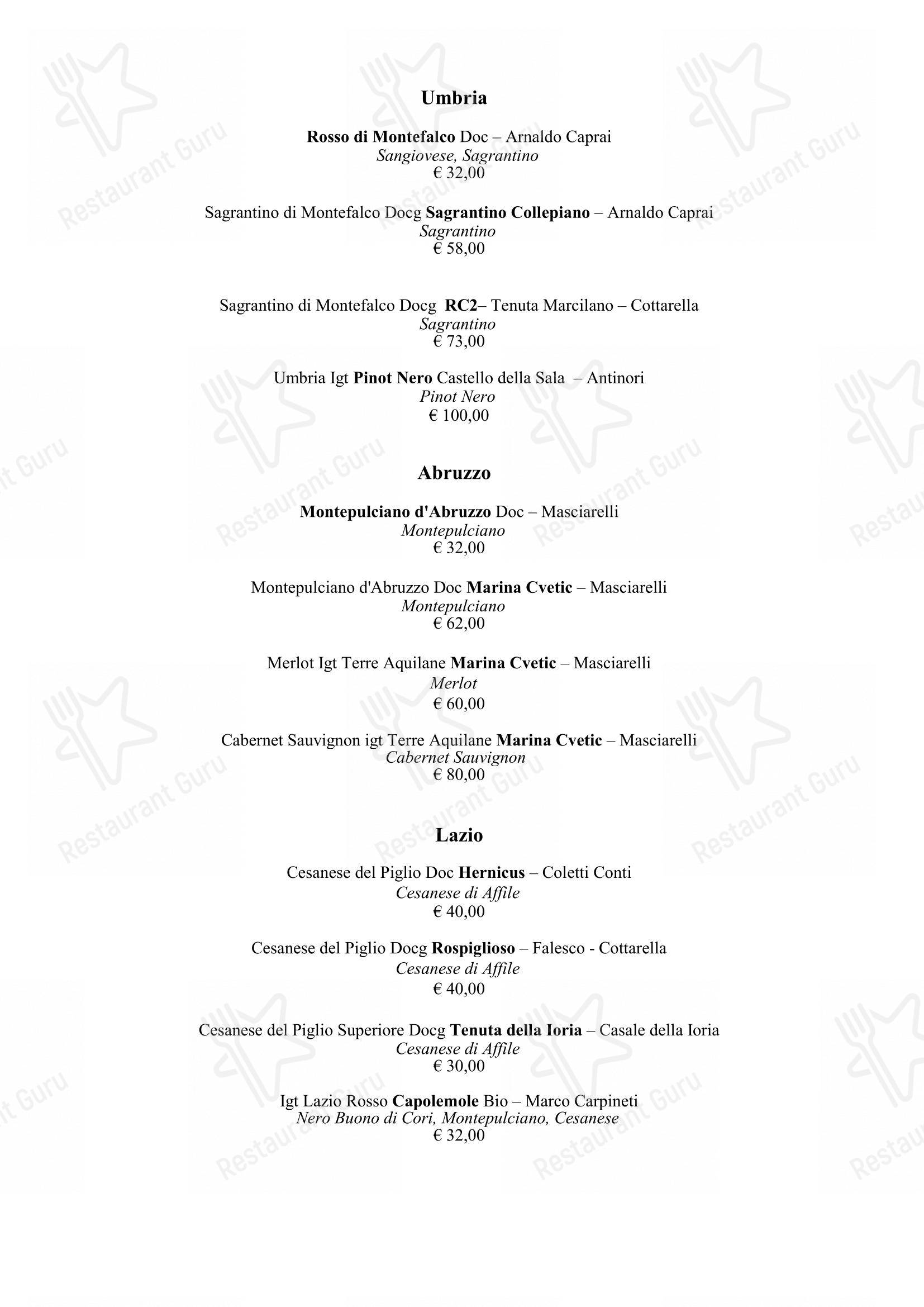 Life in Roma - Menu