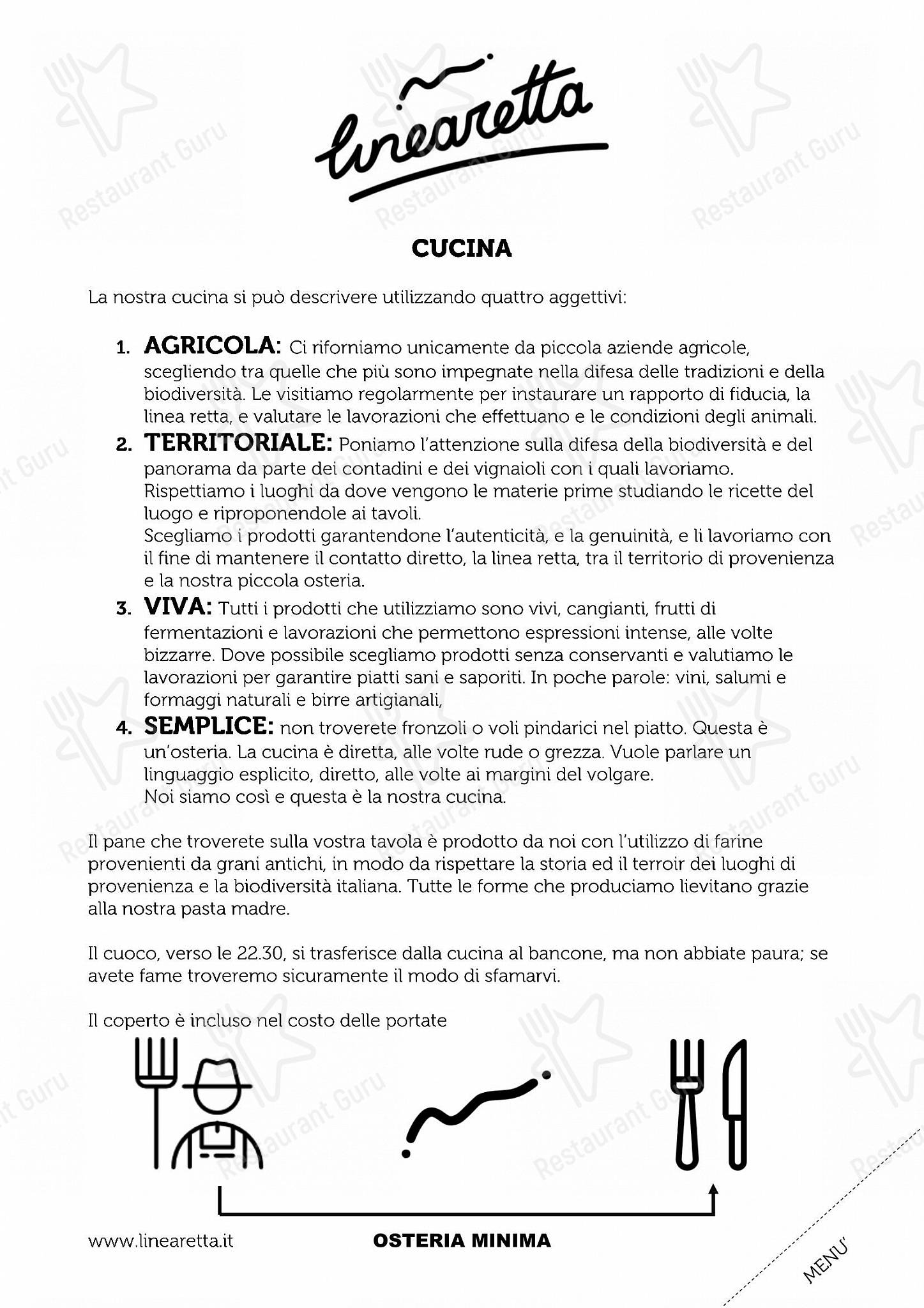 Menu di Linearetta - Lunch Menu