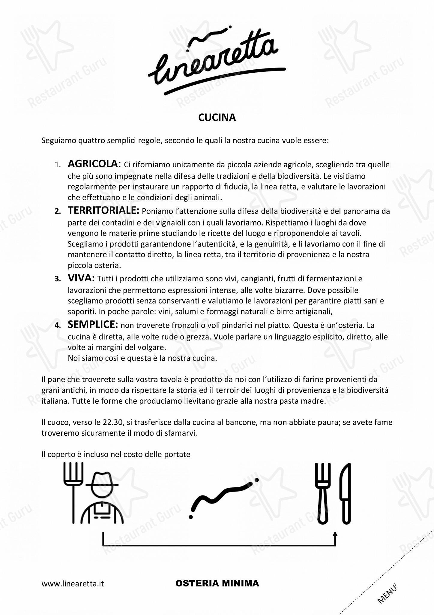 Lunch Menu per Linearetta in Milano