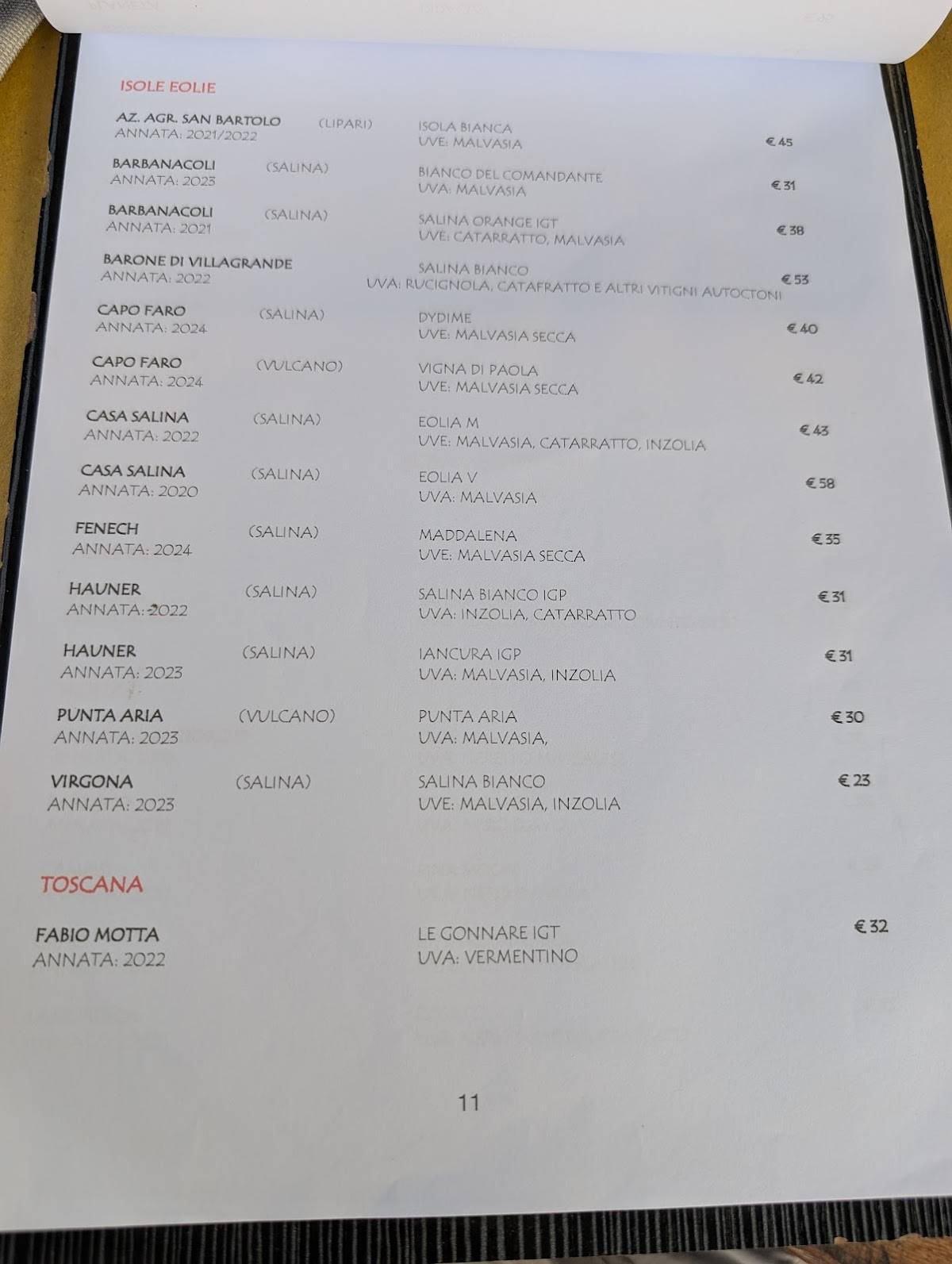 Menu di Osteria San Bartolo 