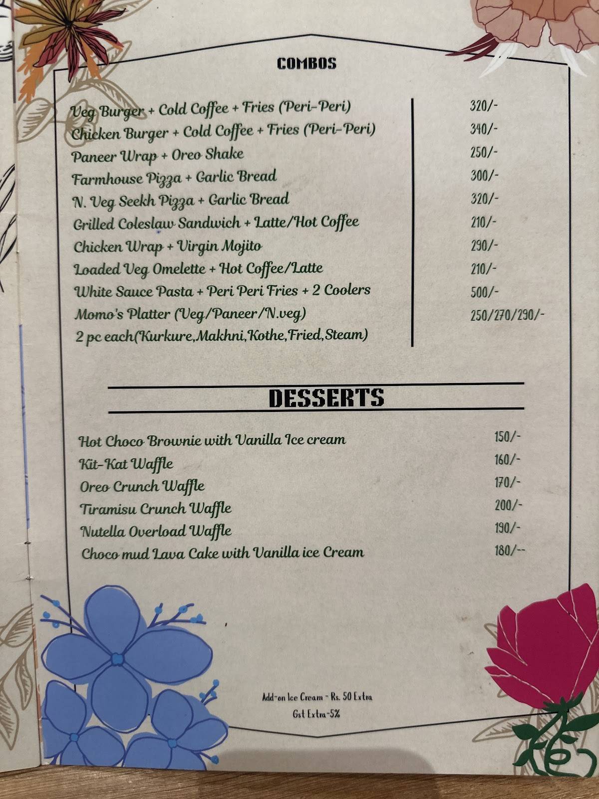 Lite Brown Cafe menu